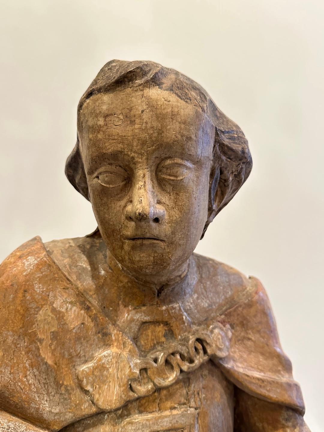 Antica statua di legno intagliato italiano di un uomo in vendita 5