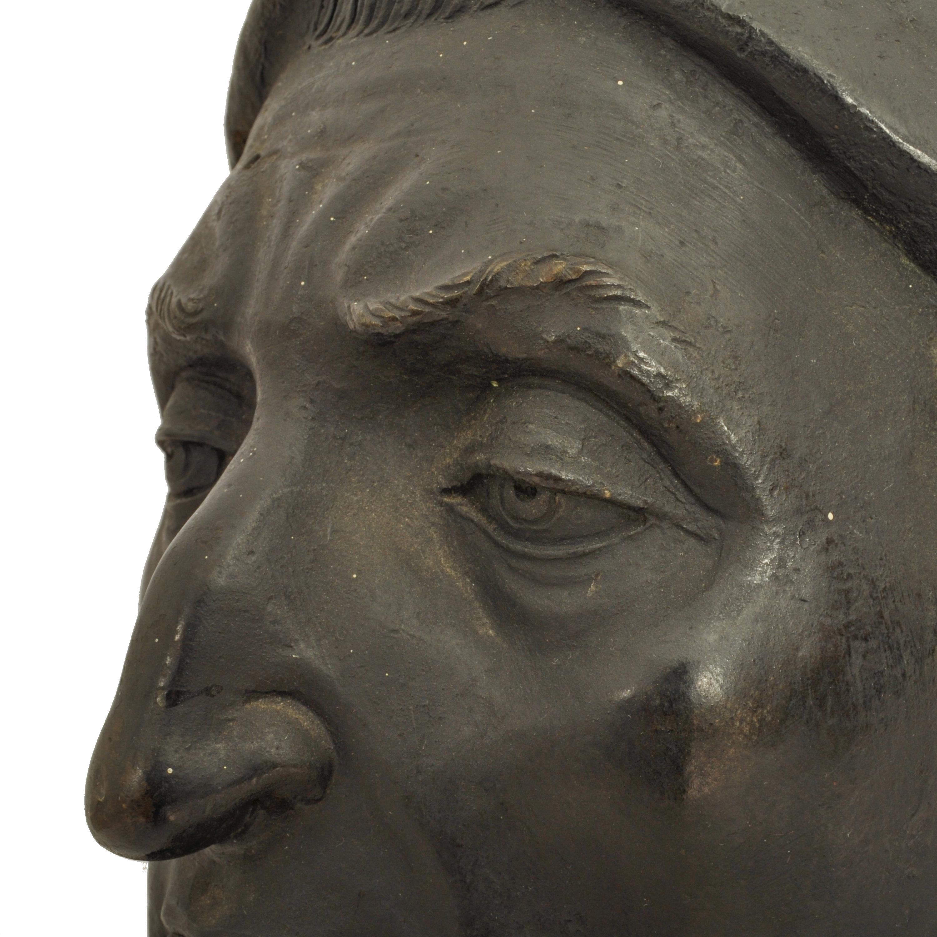 Antiguo Gran Tour Italiano Escultura Busto de Bronce y Mármol Dante Alighieri 1880 en venta 9