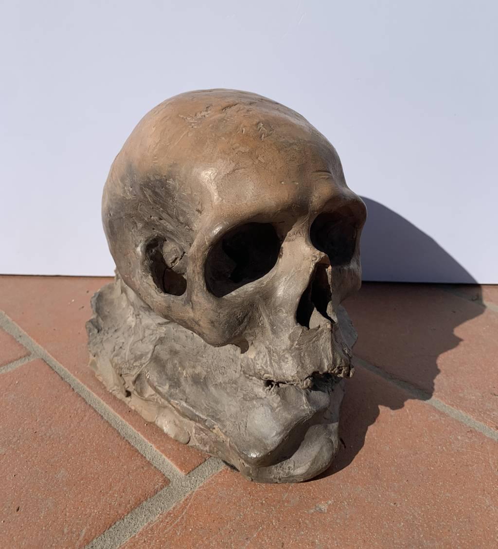 Antiker italienischer Bildhauer – Terrakotta-Skulptur aus dem 18.-19. Jahrhundert – Memento Mori (Braun), Figurative Sculpture, von Unknown