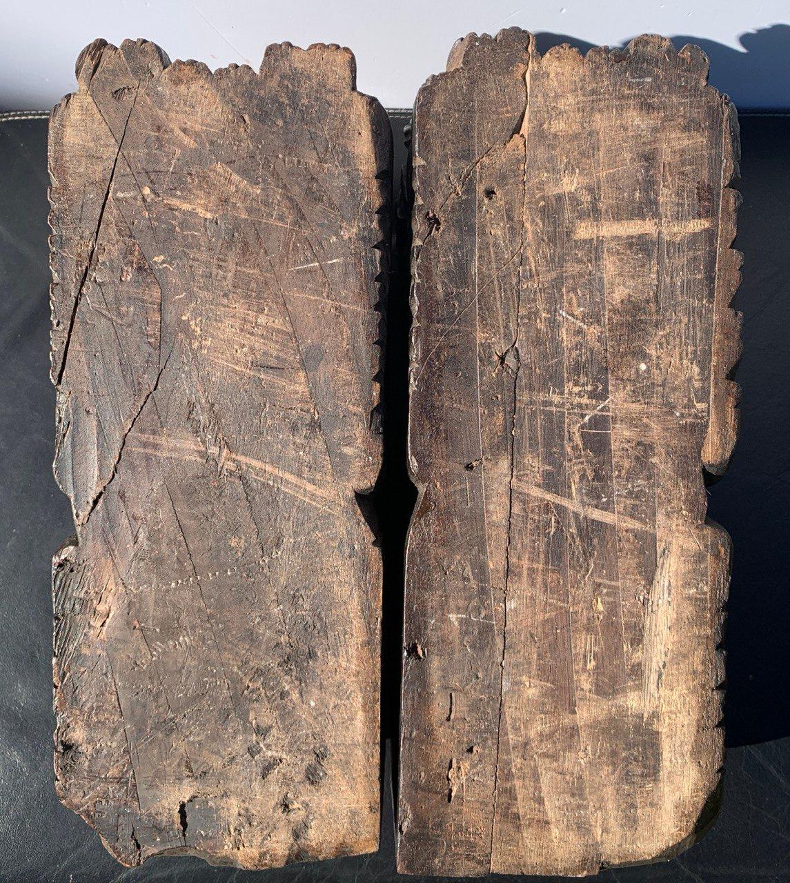 Escultor italiano antiguo - Pareja de esculturas de madera del siglo XVIII - Leones en venta 3