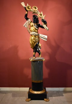 Escultura antigua Moro femenino Venecia Siglo XIX Oro Italia