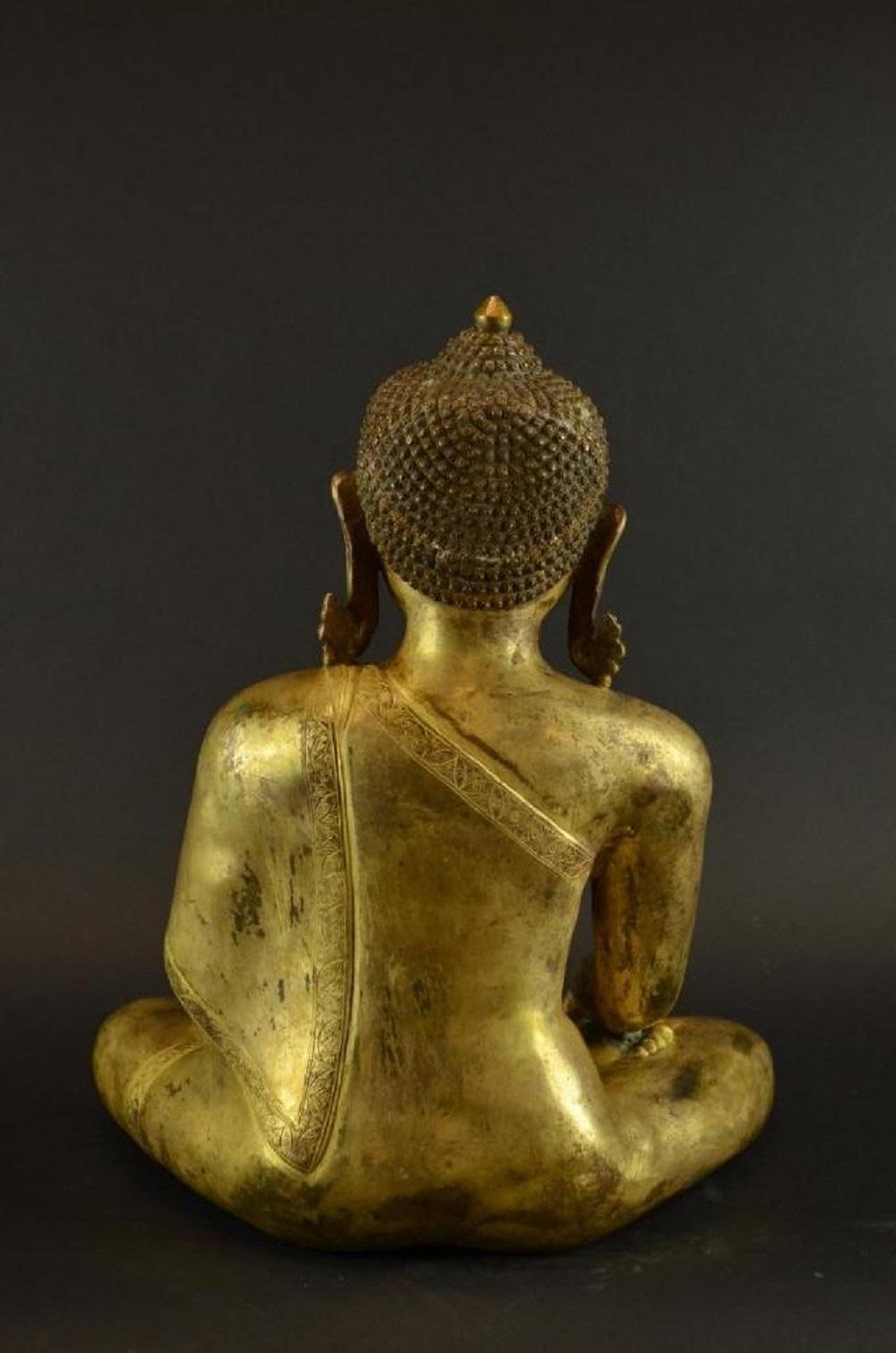 Antique Tibetan Gilt Bronze Seated Buddha 2