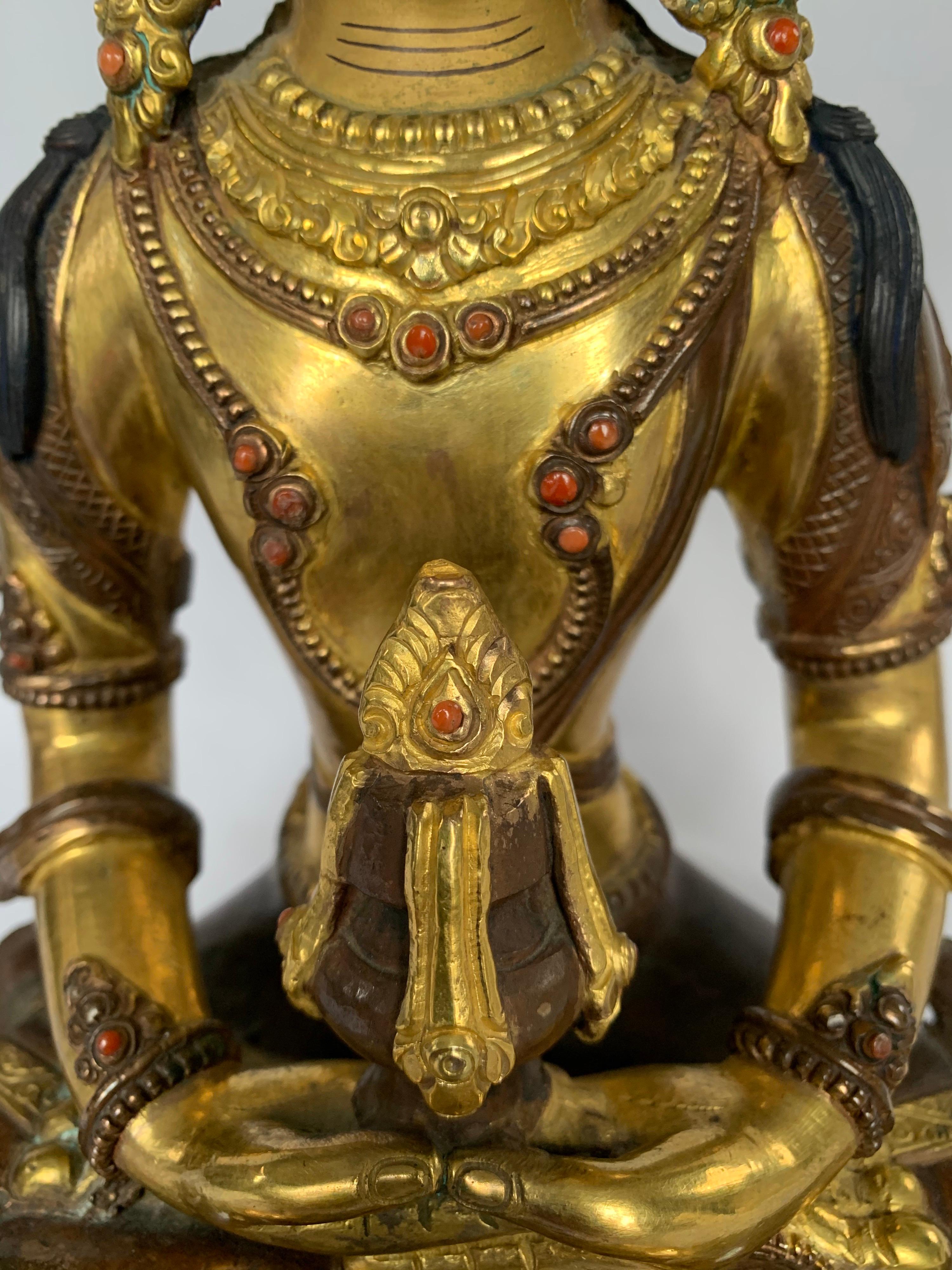 Aparmita Statue 12 Inch with 24K Gold Handcrafted by Lost Wax Process For Sale 2