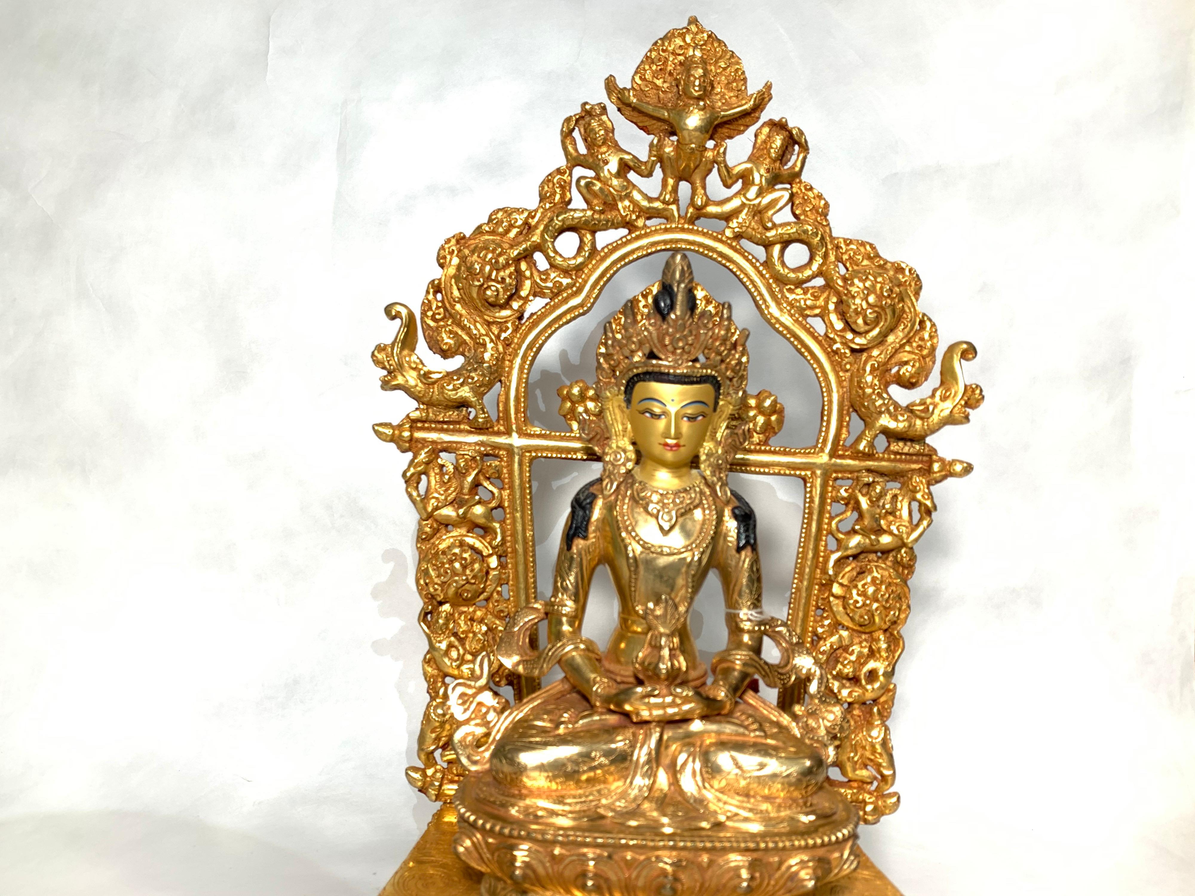 Aparmita Statue 18 Inch Full Gold Handcrafted By Lost Wax Process For Sale 5