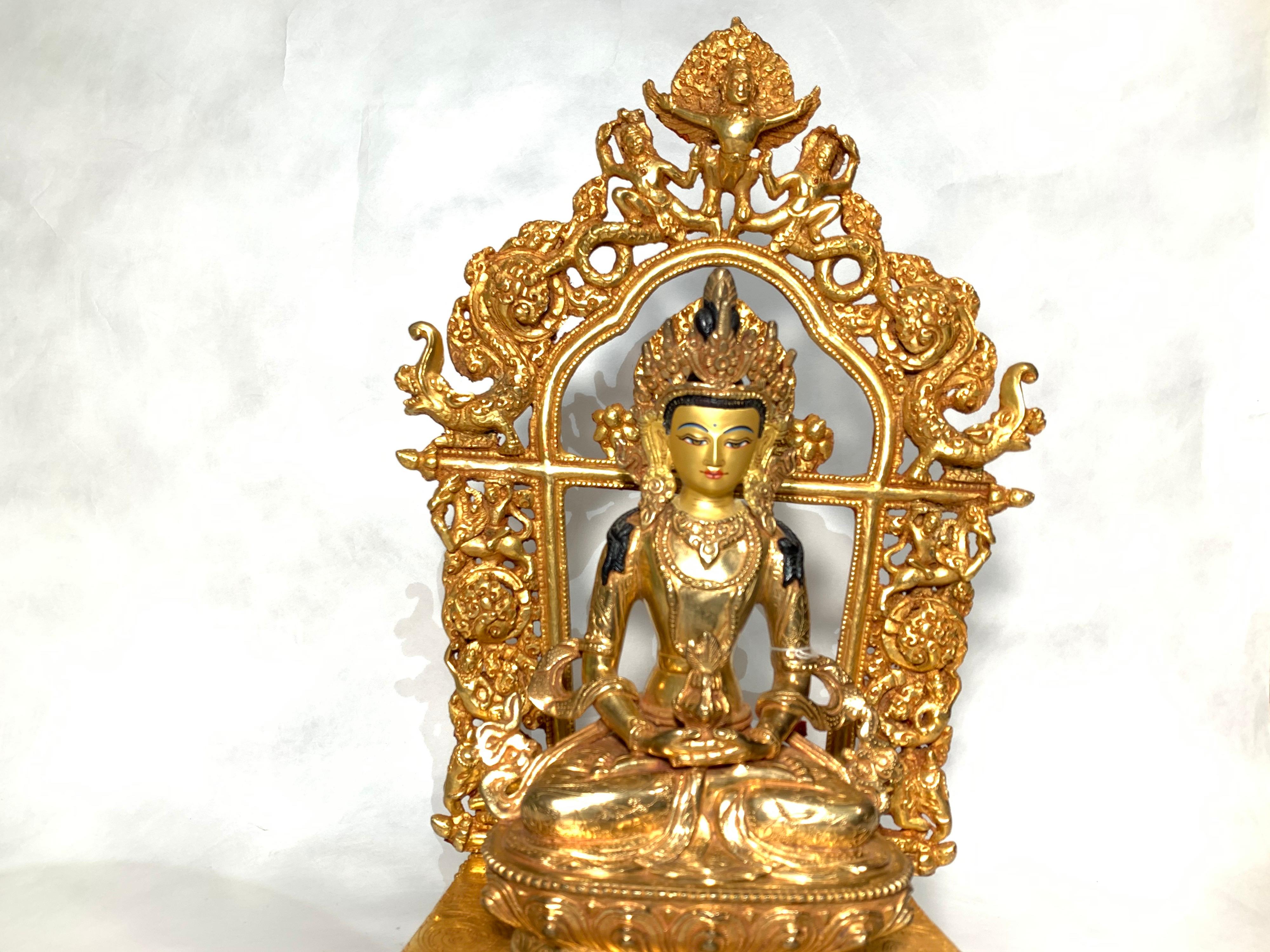 Estatua de Aparmita 18 Pulgadas de Oro Completo Hecha a Mano por el Proceso de la Cera Perdida en venta 6