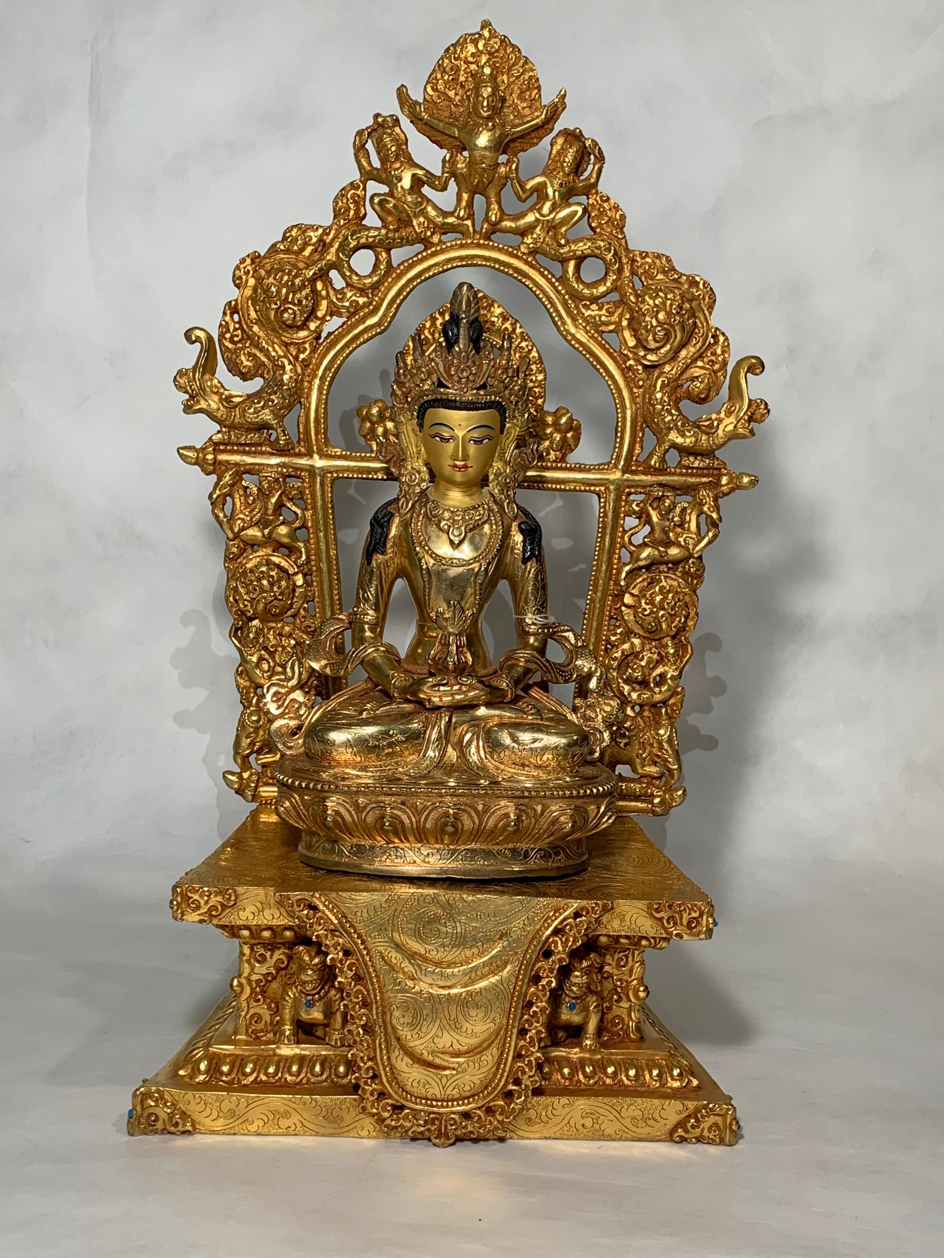 Aparmita Statue 18 Inch Full Gold Handcrafted By Lost Wax Process For Sale 7