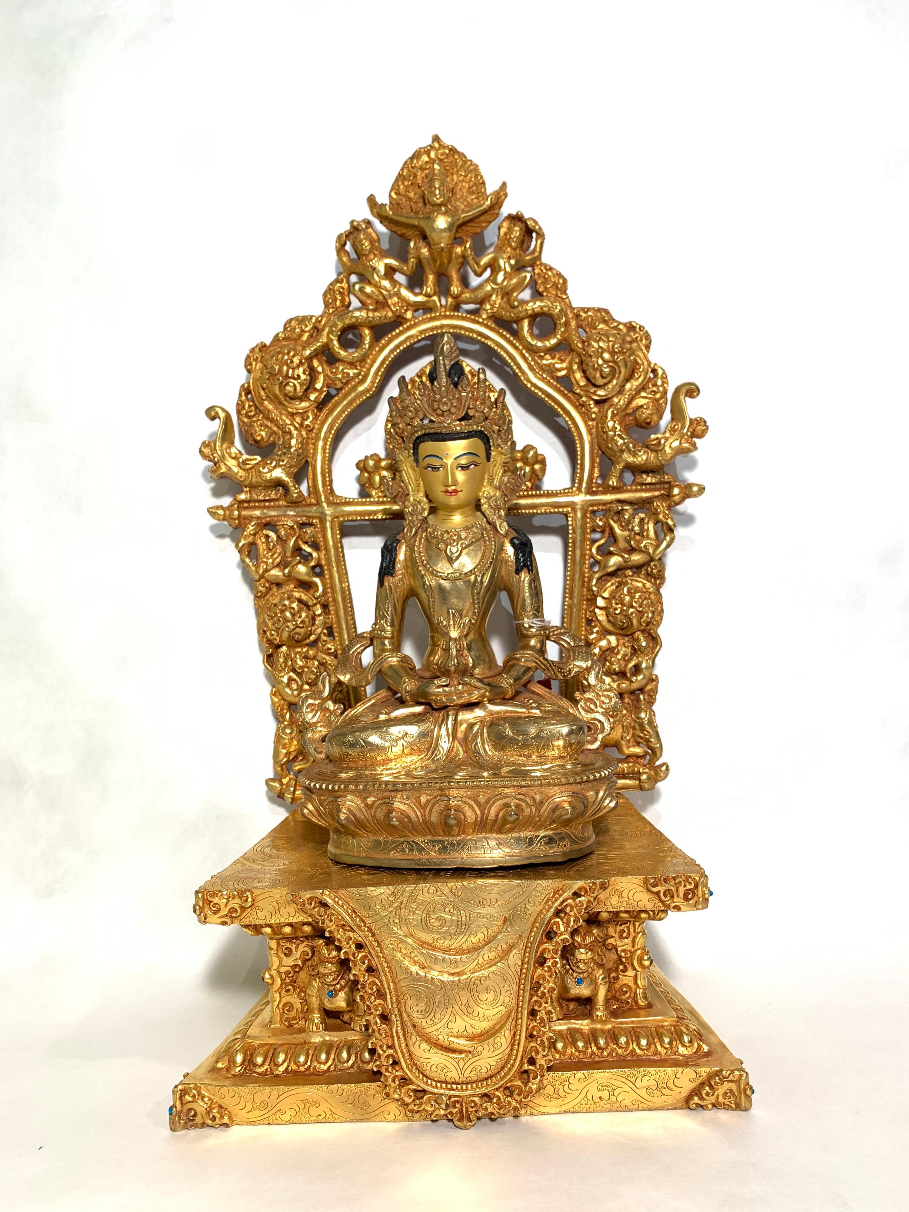 Aparmita Statue 18 Inch Full Gold Handcrafted By Lost Wax Process For Sale 2