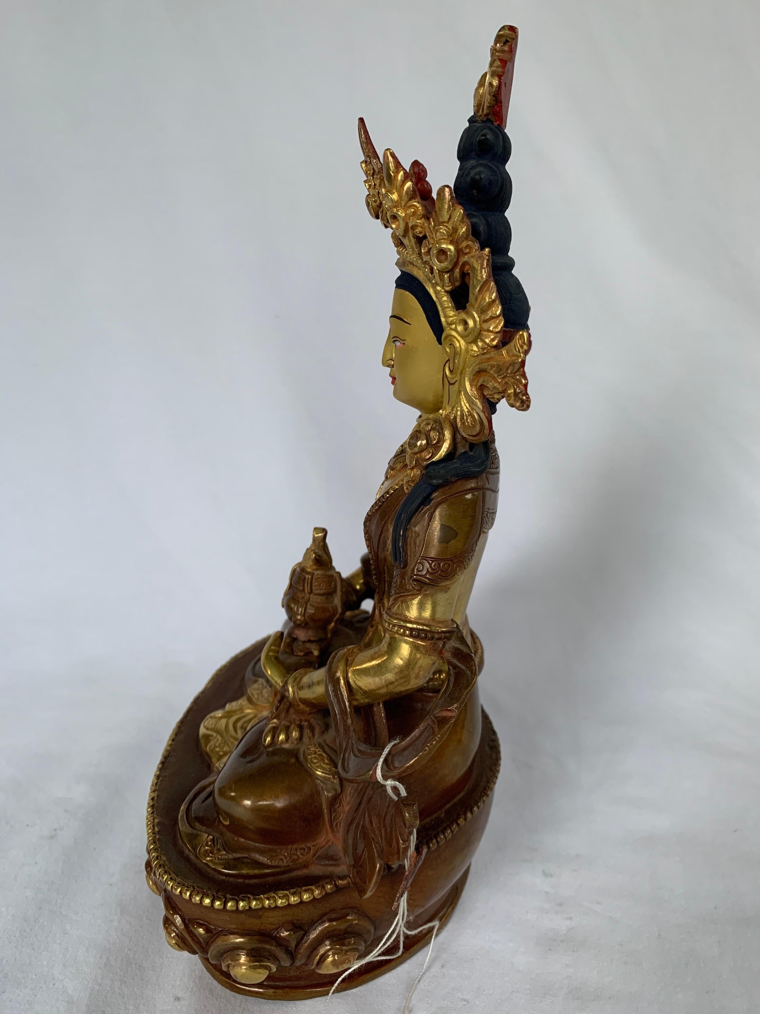 Statua di Aparmita da 9 pollici con oro 24 carati realizzata a mano con il processo a cera persa - Sculpture Altro stile artistico di Unknown