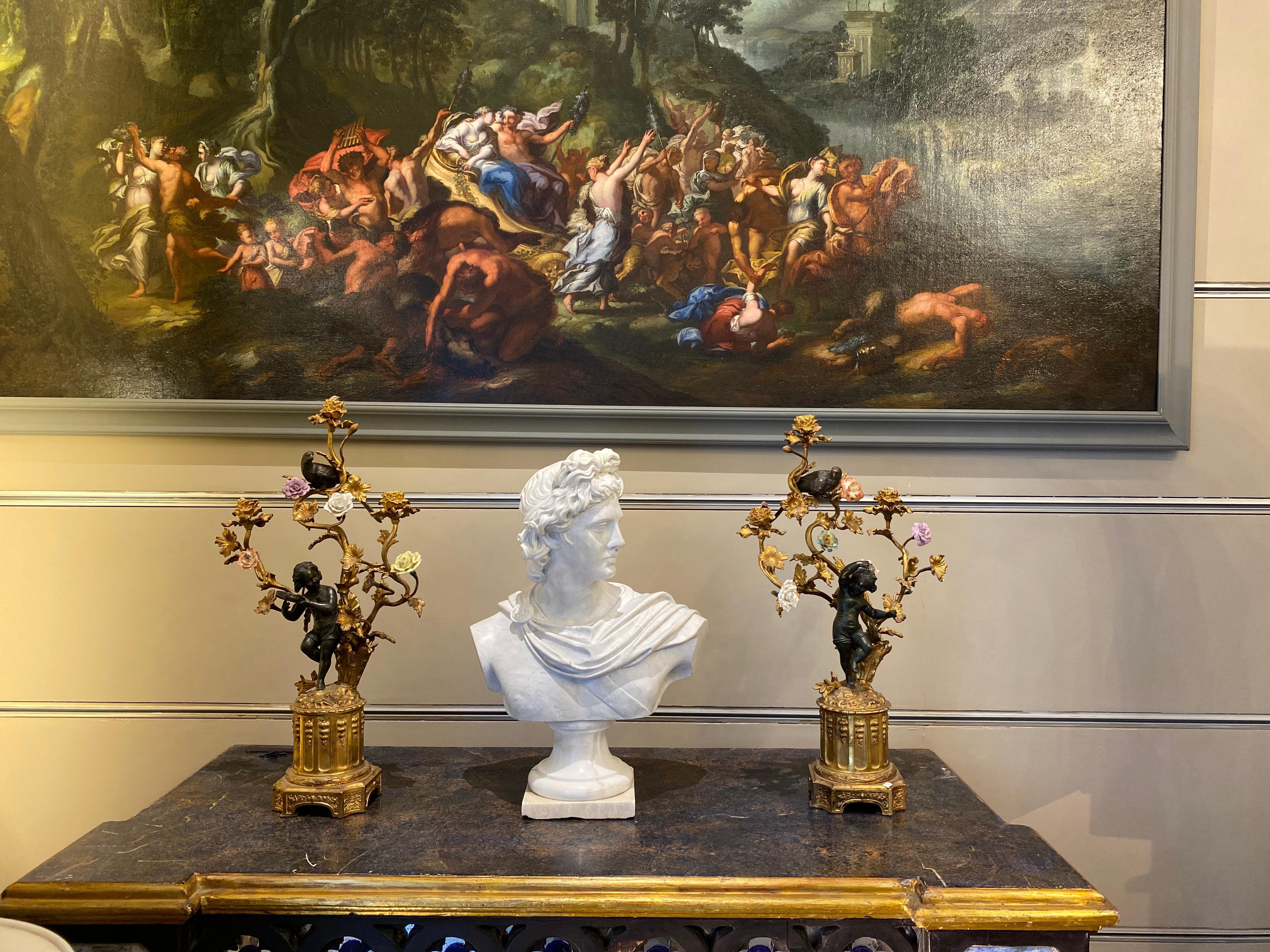 Busto de mármol de Apolo Escultura de Gran Recorrido Tema mitológico 1850' en venta 6