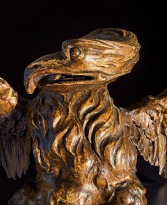 Adler in vergoldetem Holz Italien Neoklassische Skulptur 18