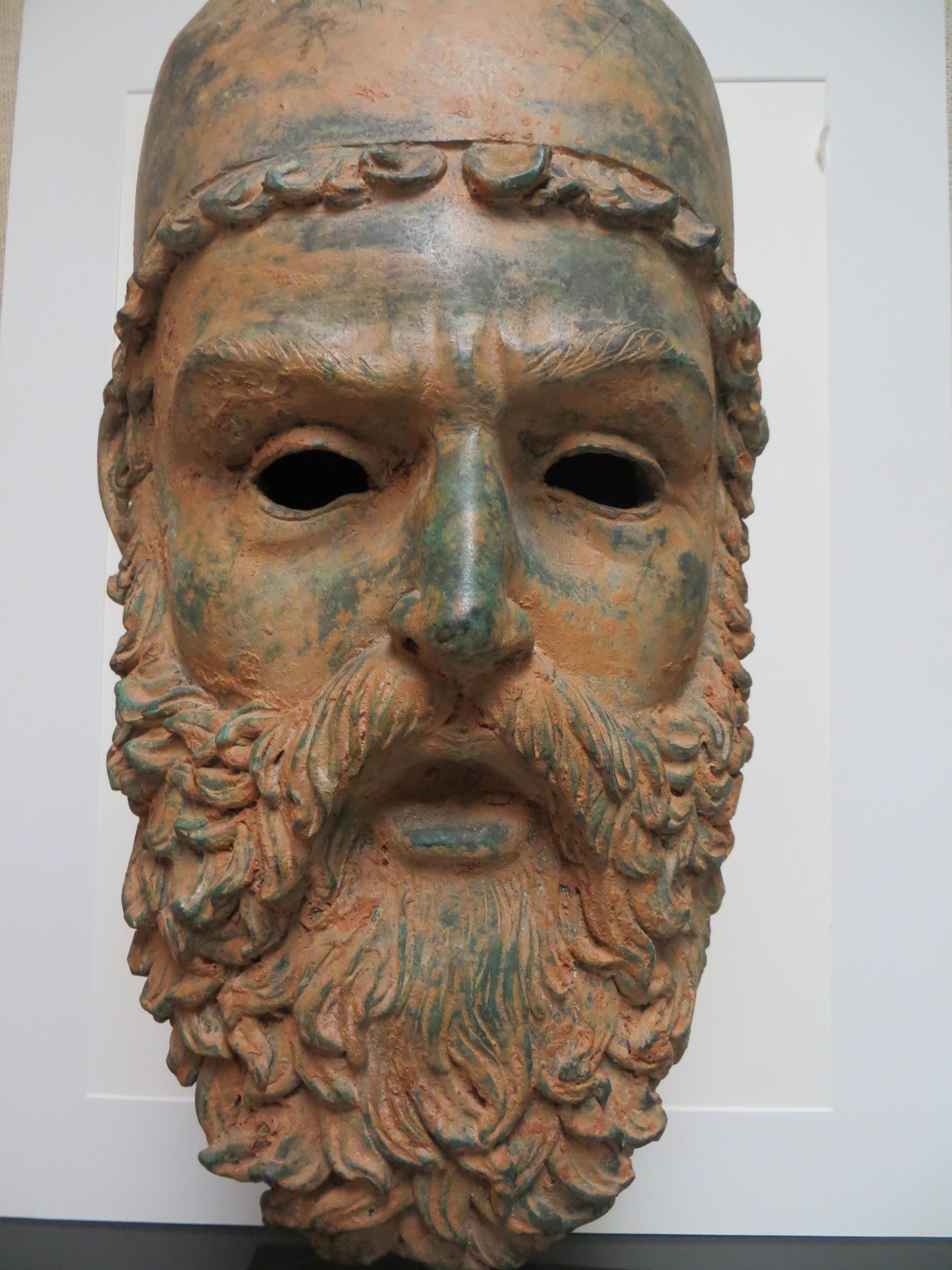 Archaic Bronze Bust of Zeus - Baroque Sculpture by Unknown
