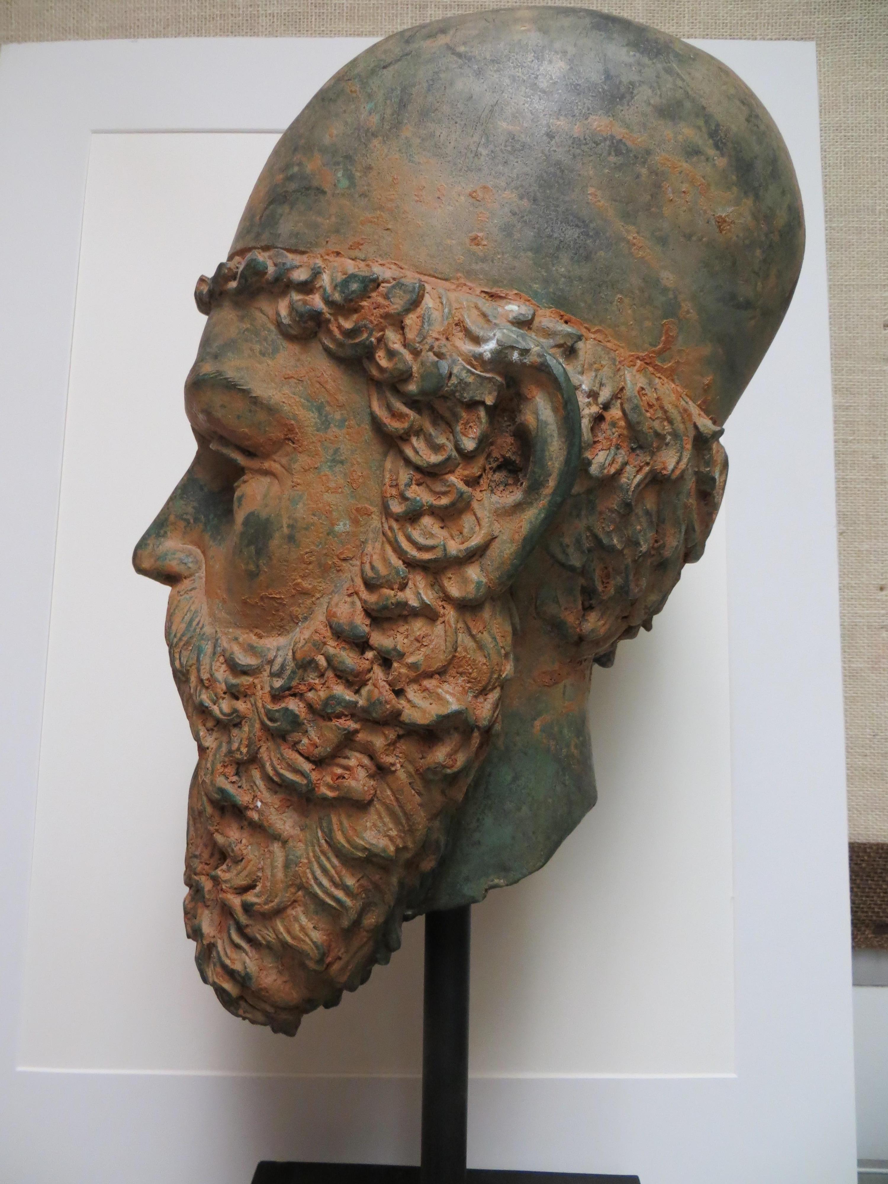 Archaic Bronze Bust of Zeus 1