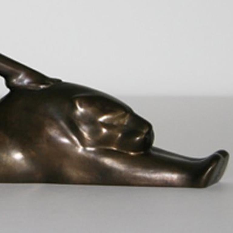 Ariadne auf dem Panther (Ariadne on the Panther) - Bronze, Sculpture, Art Deco - Gold Figurative Sculpture by Unknown