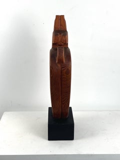 Escultura de madera tallada Art Decó Gato felino