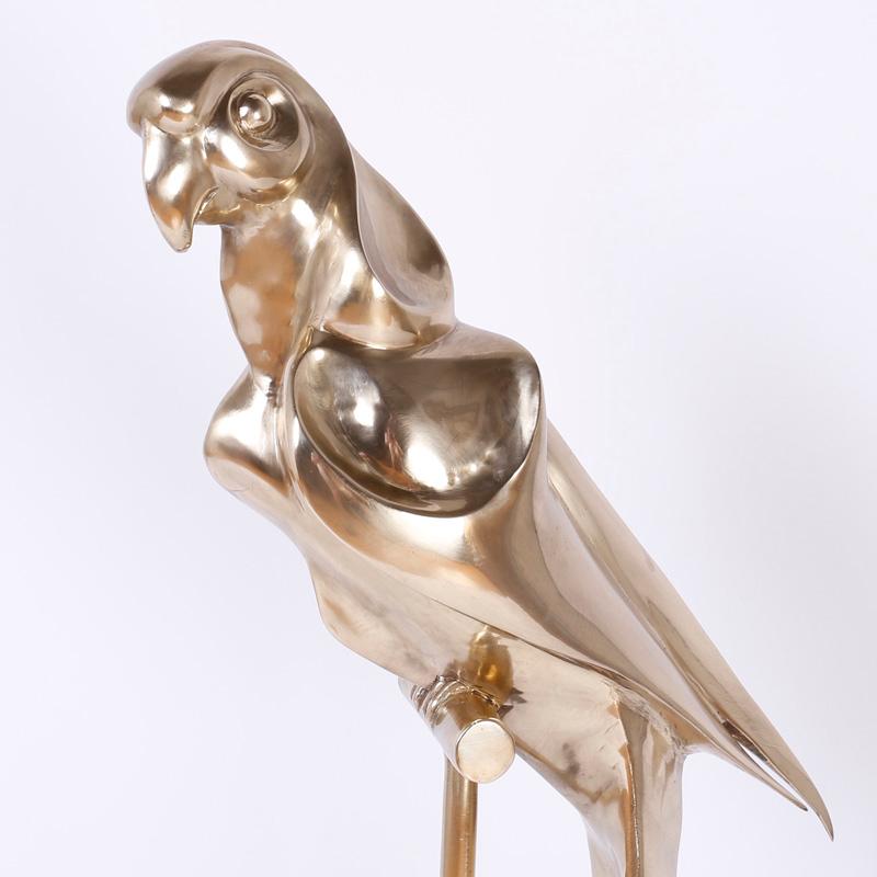 Scultura di uccello arabo in ottone fuso Art Deco in vendita 1