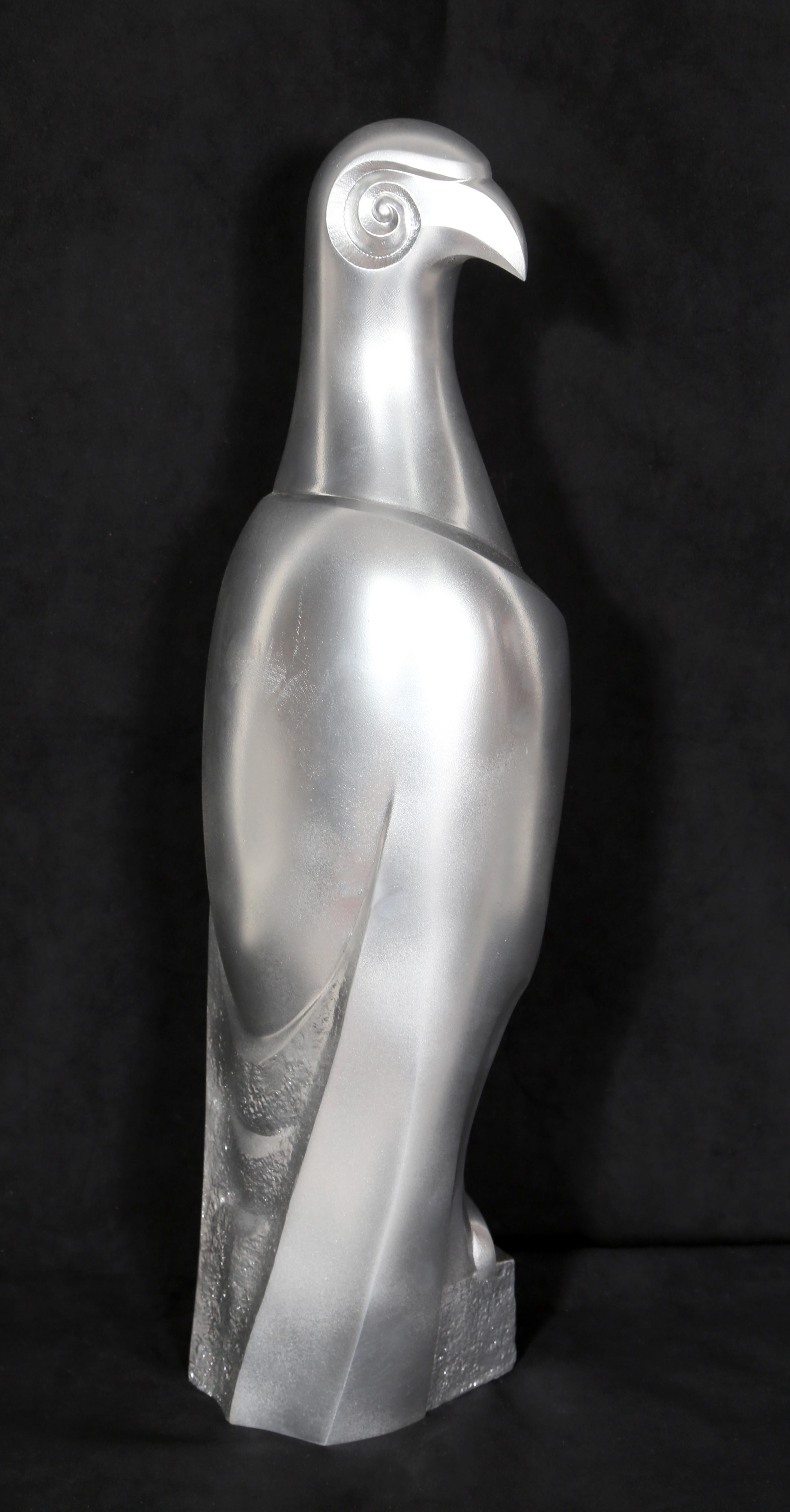 Sculpture Art Déco en bronze argenté représentant un Falcon en vente 3