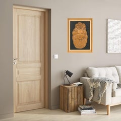 Art Deco Venetian Mask Handcarved Wood Panel Wall Sculpture