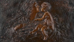 Art Nouveau Mother and Child Bronze Plaque