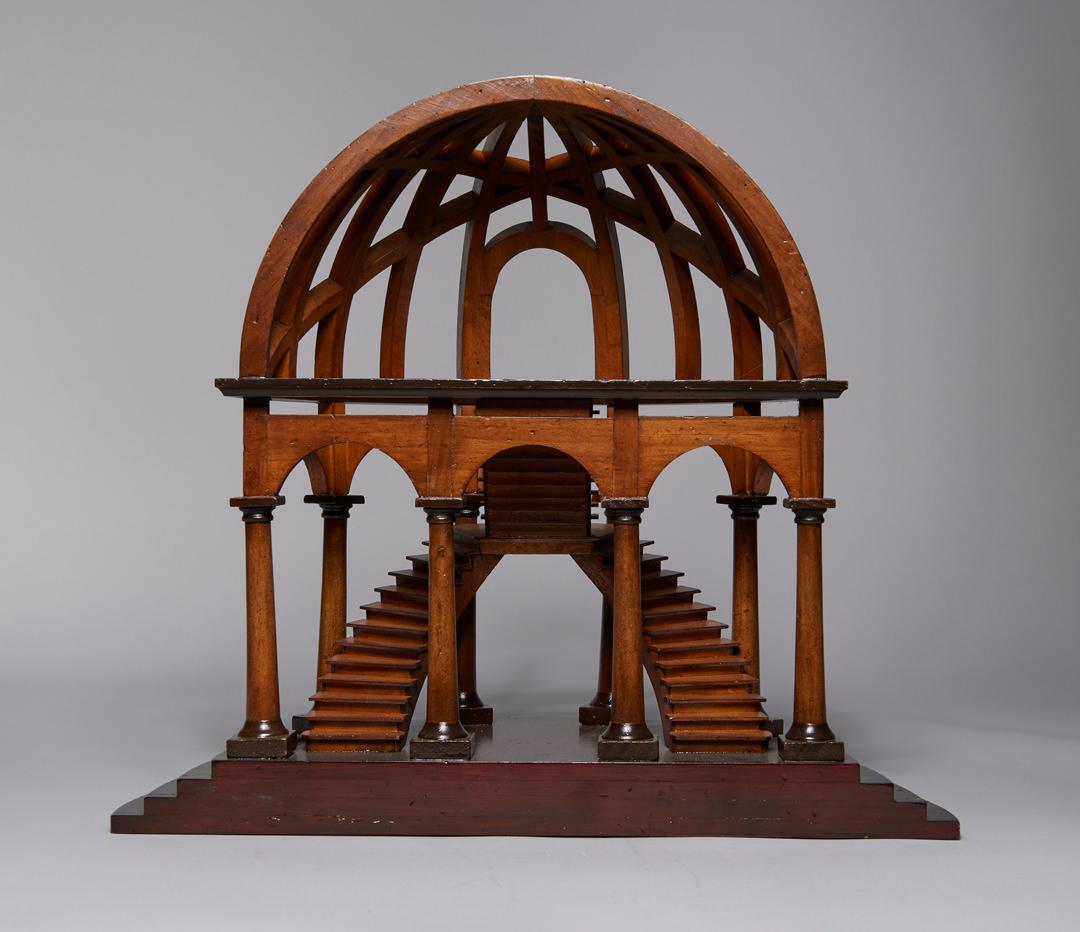 Authentic Models Demi Dome Architectural Model Wooden Staircase, 20th Century - Sculpture by Unknown