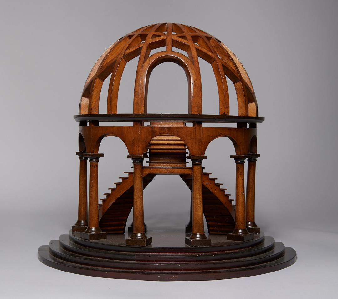Unknown Figurative Sculpture - Authentic Models Demi Dome Architectural Model Wooden Staircase, 20th Century