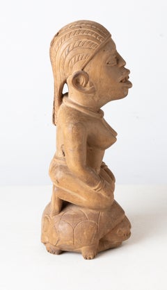 Bacongo Queen on Turtle (Ruler of the Tribe)-Zaire