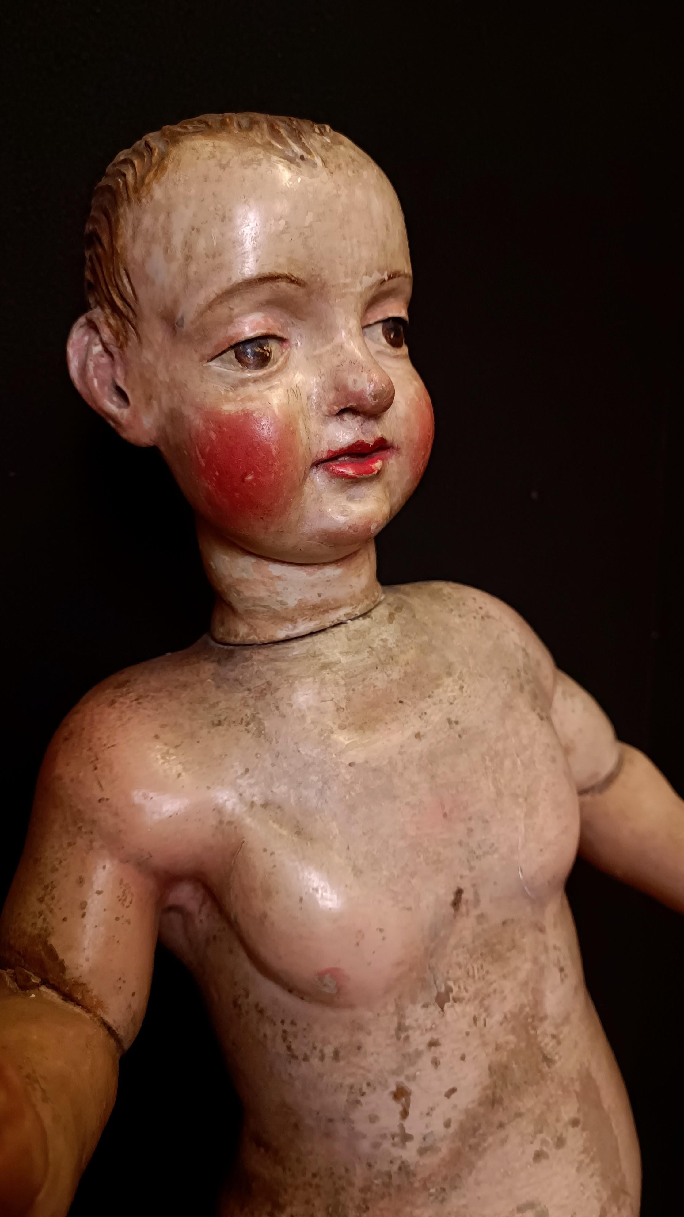 Bénédiction de l'enfant Jésus - Sculpture polychrome en vente 1
