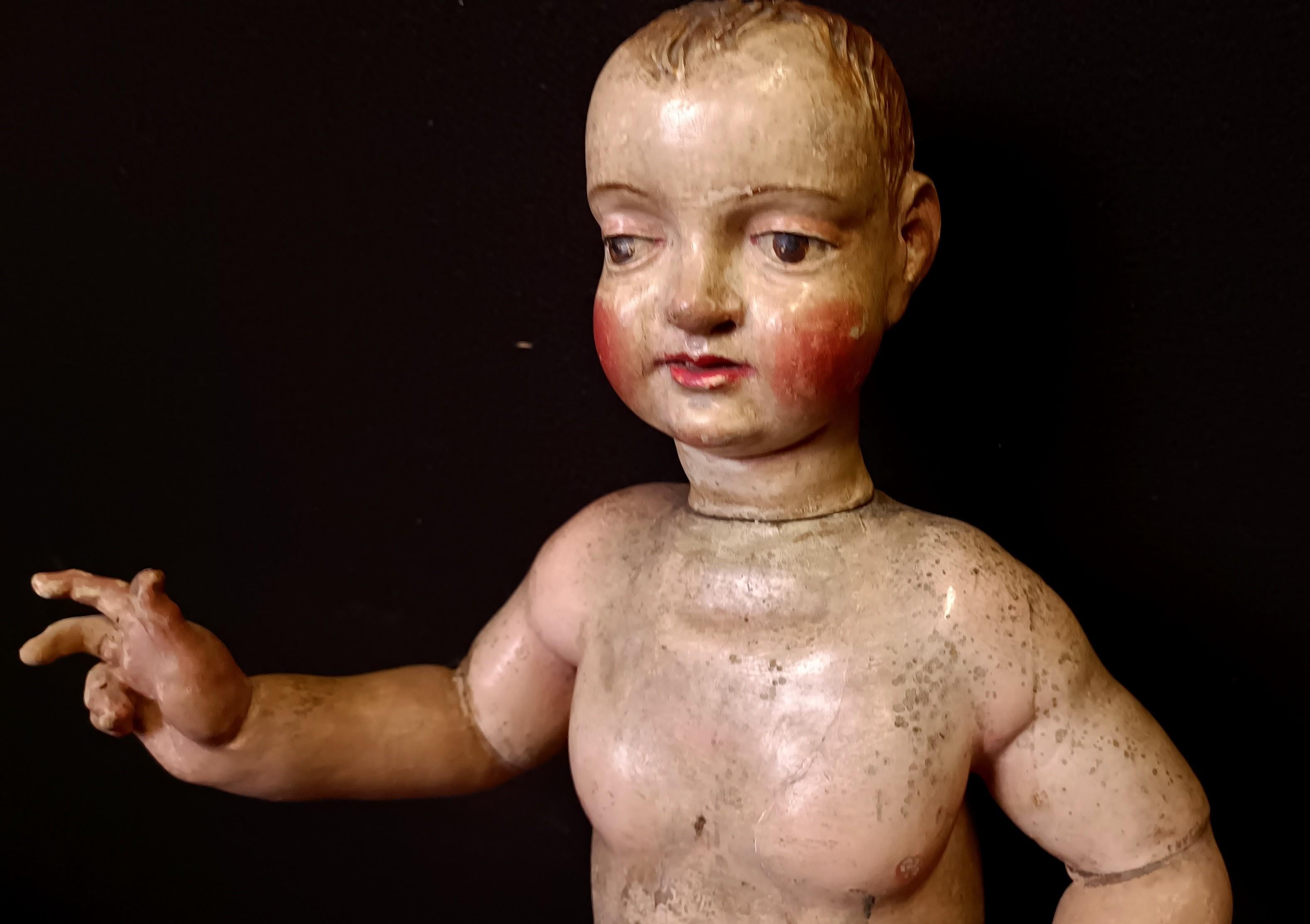 Bénédiction de l'enfant Jésus - Sculpture polychrome en vente 2