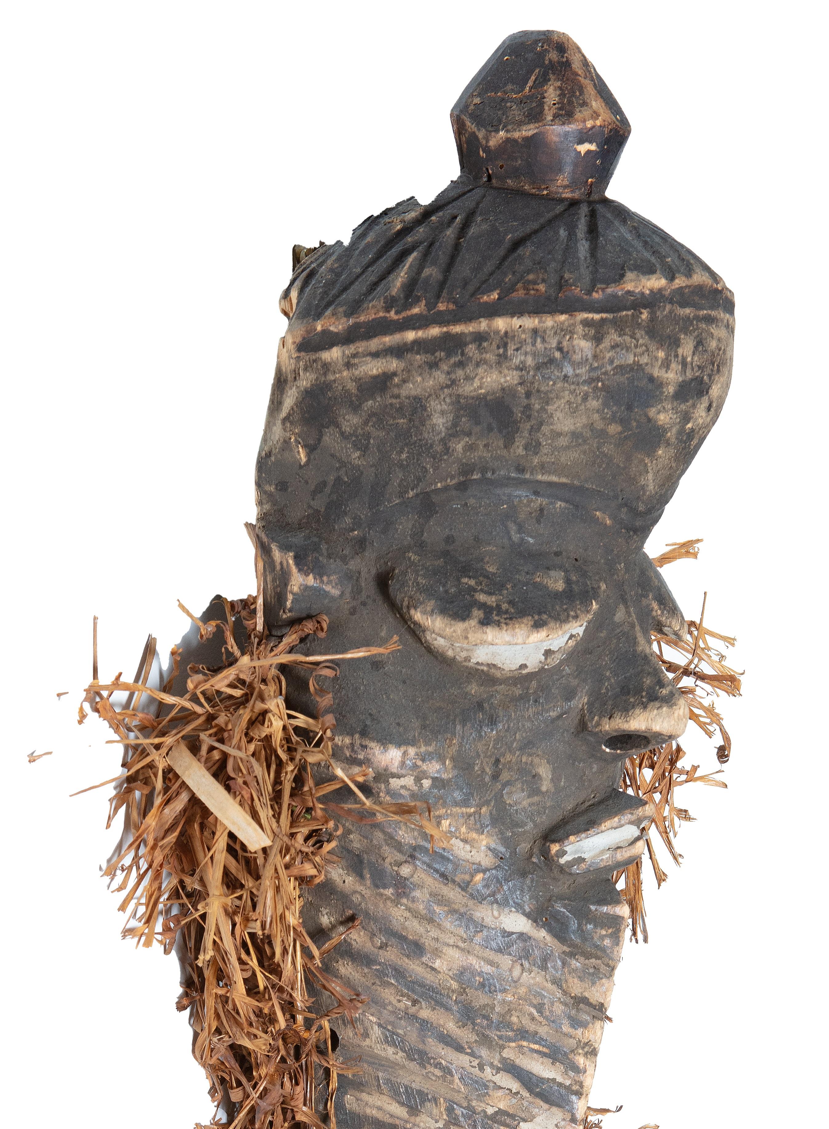 BaPende Female Wedding Mask-Zaire
Wood, raffia.
Made in Africa
21 1/2 x 5 1/4 x 4