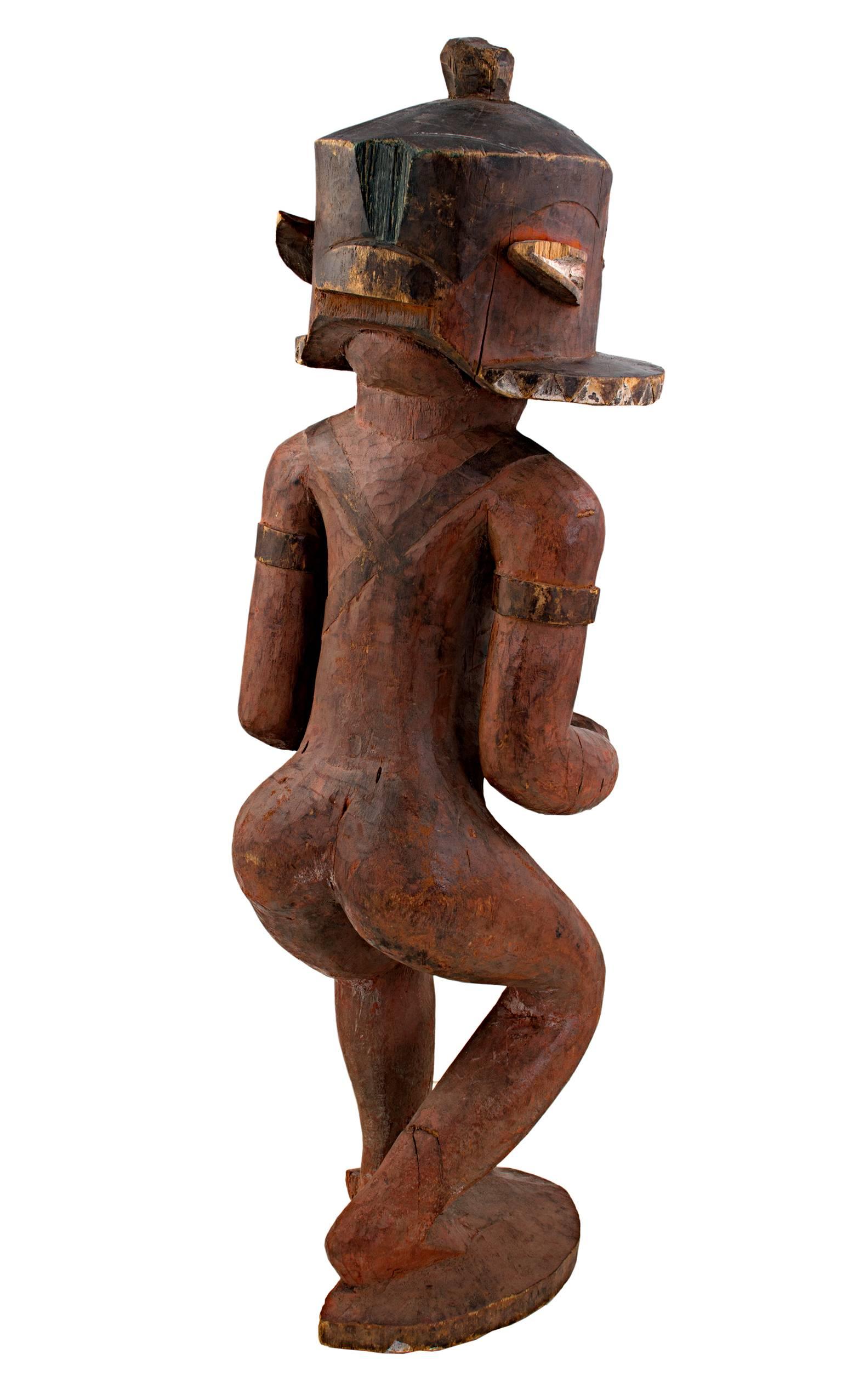 „BaPende-Statue – Zaire“, geschnitzte Holzskulptur, hergestellt in Afrika um 1940 – Sculpture von Unknown