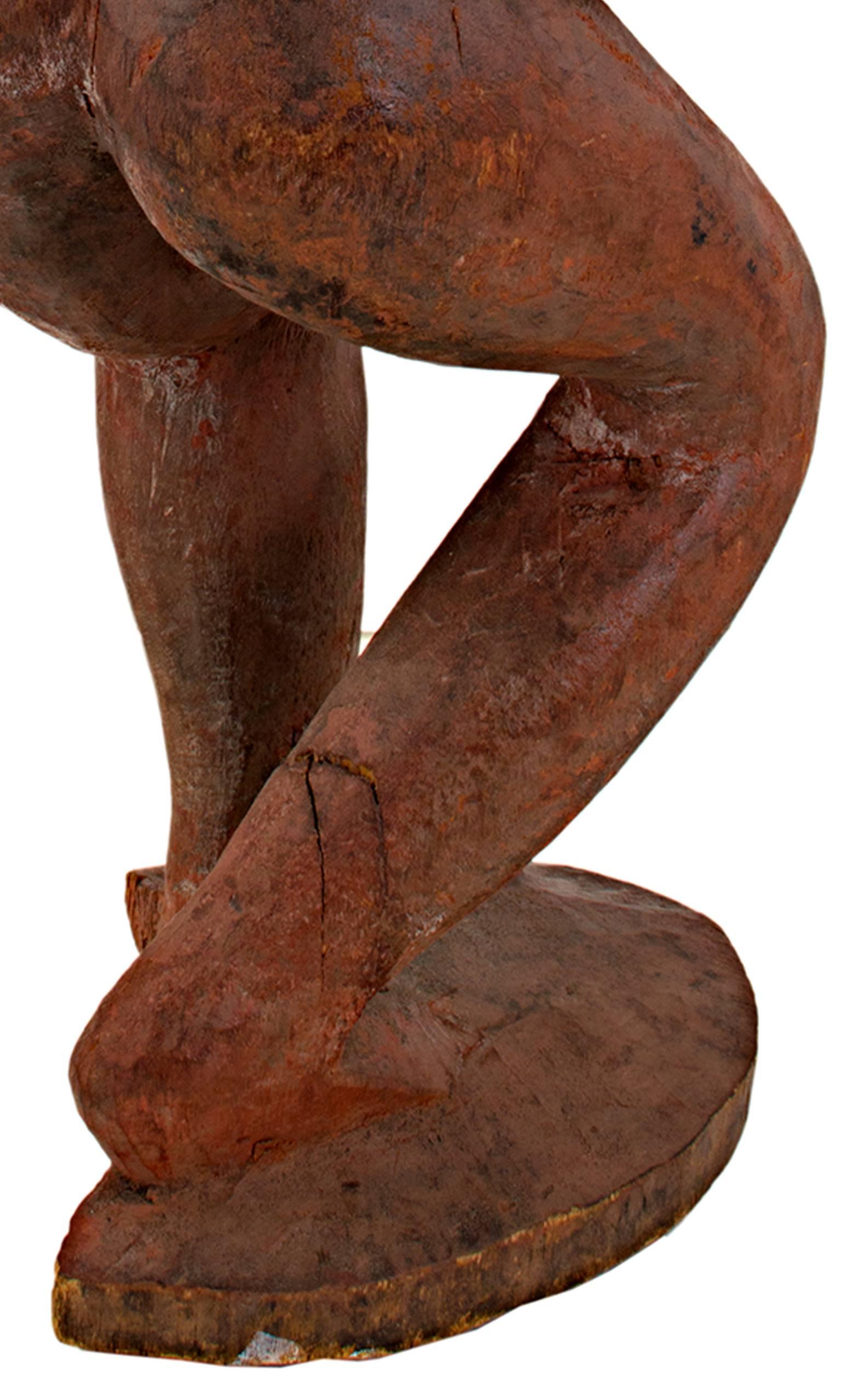 „BaPende-Statue – Zaire“, geschnitzte Holzskulptur, hergestellt in Afrika um 1940 im Angebot 2