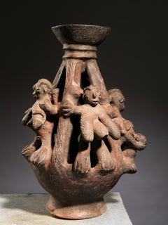 Bariba People, Benin, Rare Terracotta Ceremonial Altar Vessel.