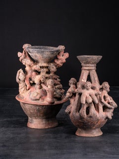 Bariba, Menschen, Benin, seltenes Terrakotta-Zeremonielles Altargefäß. 