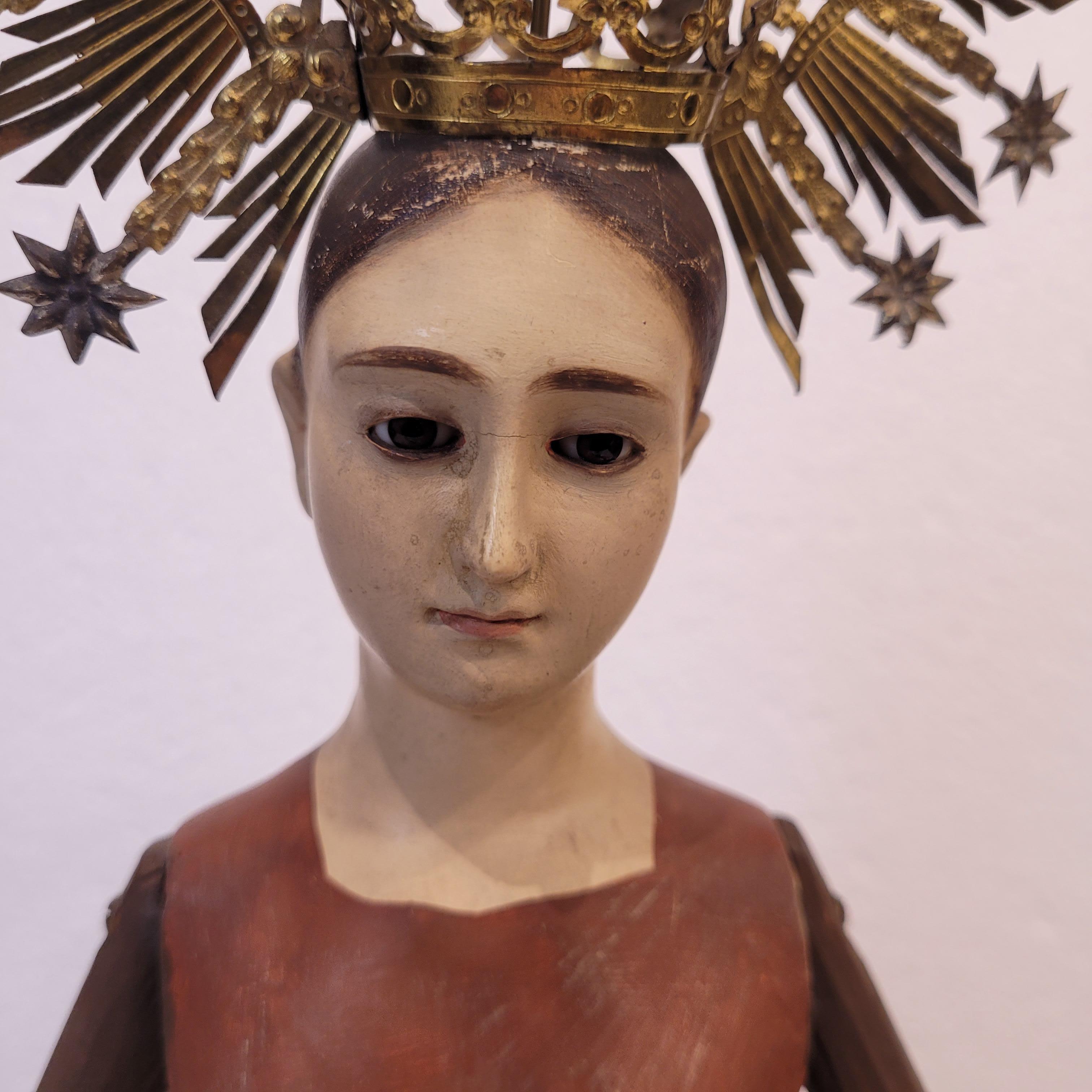 Baroque Dressing Table, Crowned Virgin Mary, Wood, Spain For Sale 7