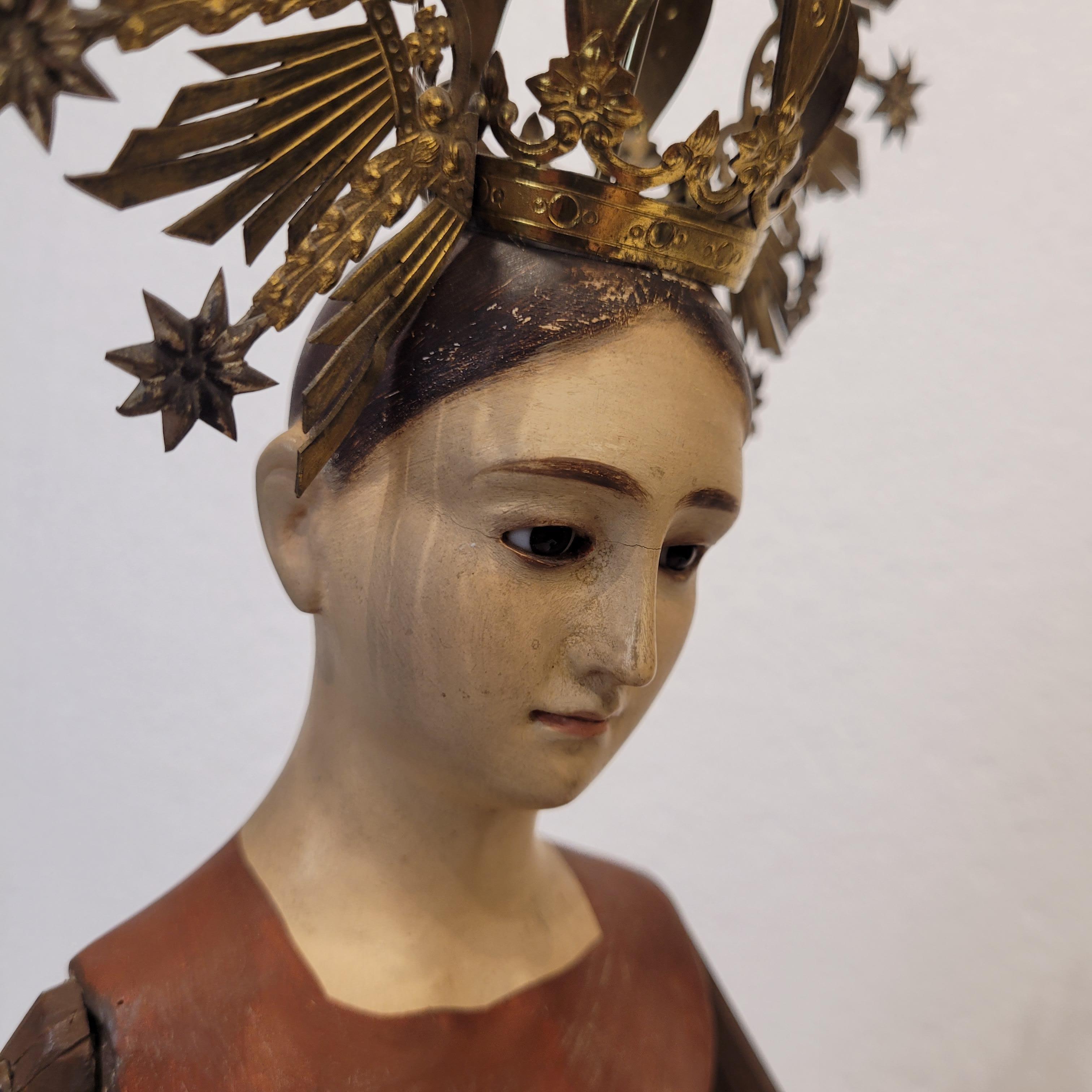 Baroque Dressing Table, Crowned Virgin Mary, Wood, Spain For Sale 13