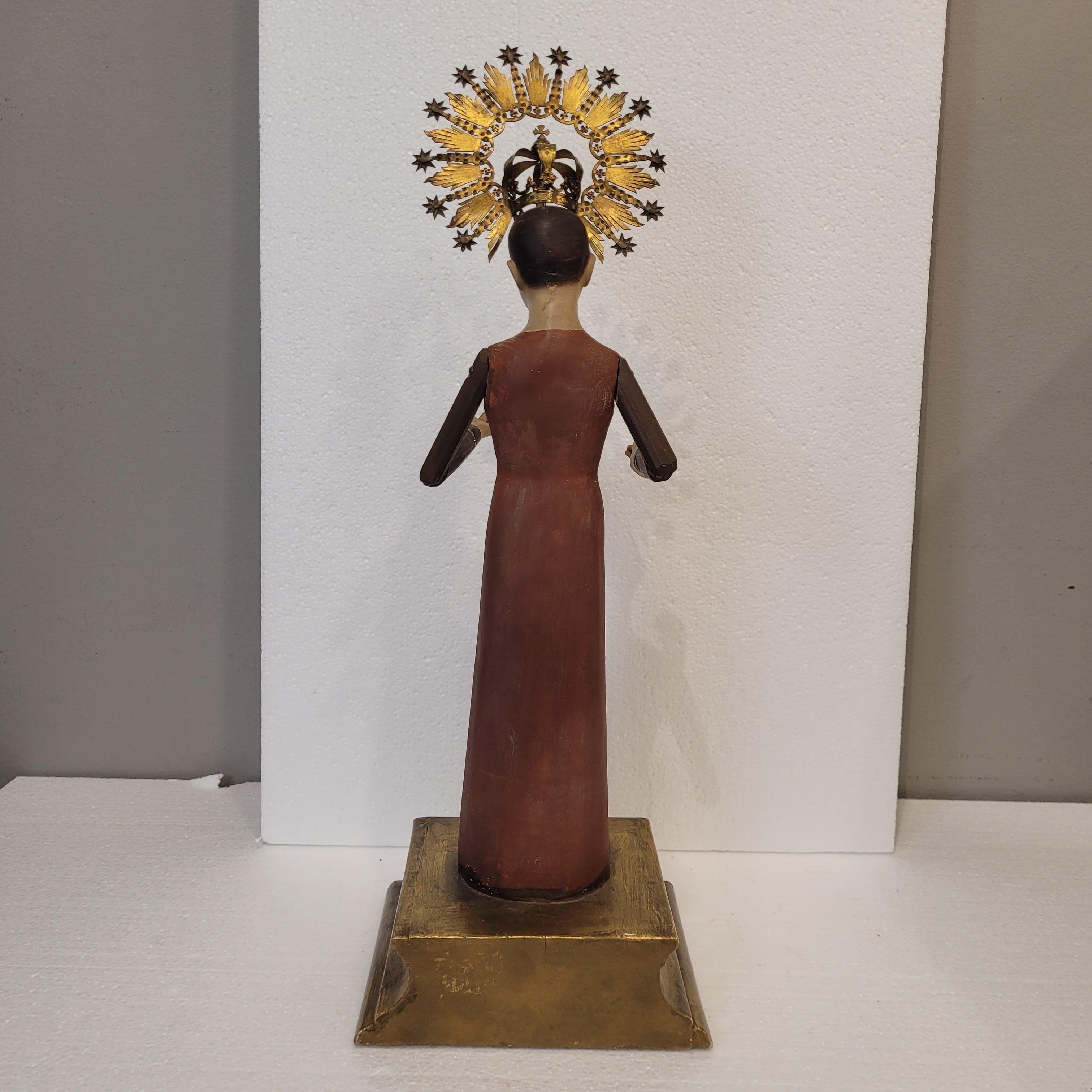 Baroque Dressing Table, Crowned Virgin Mary, Wood, Spain For Sale 15