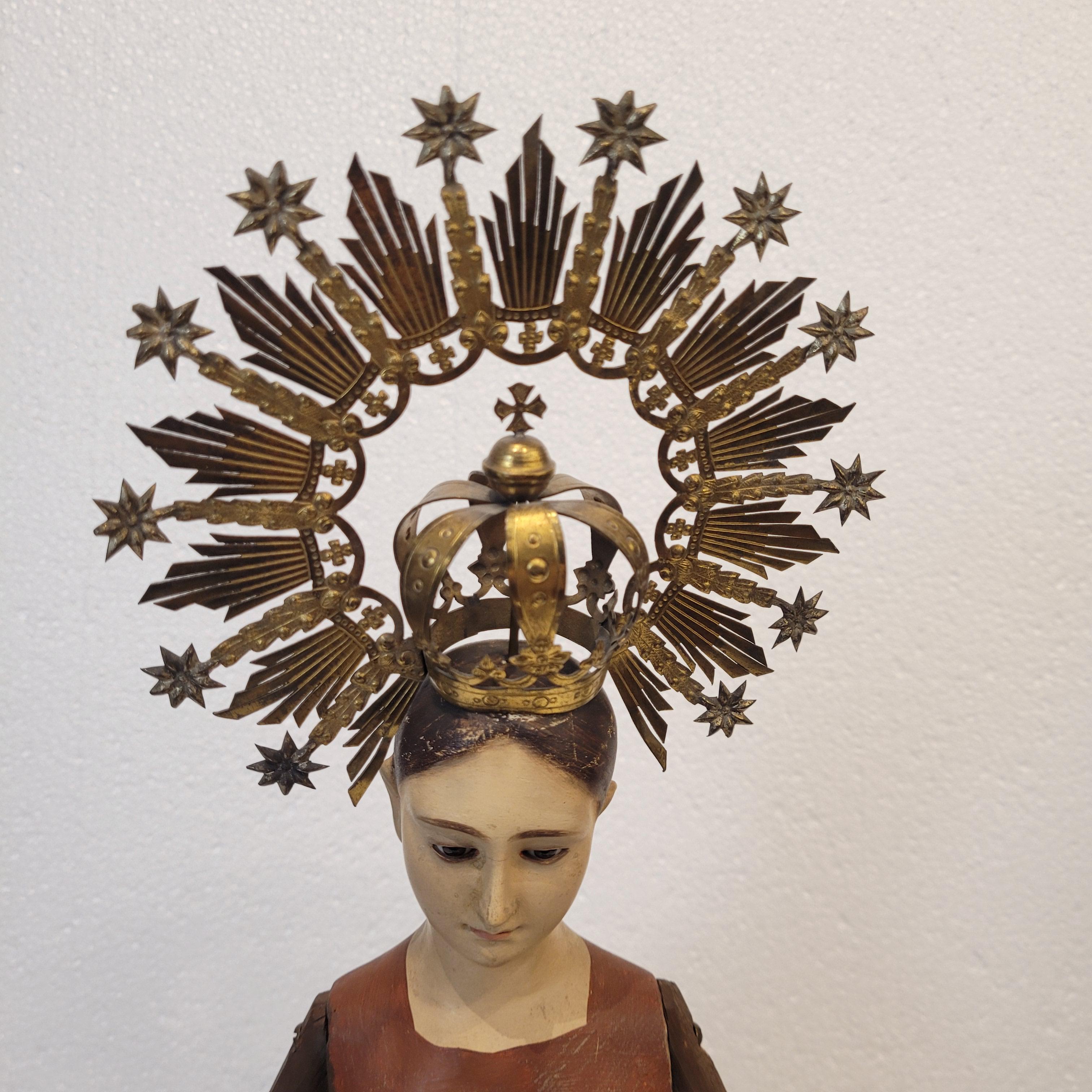 Baroque Dressing Table, Crowned Virgin Mary, Wood, Spain For Sale 5