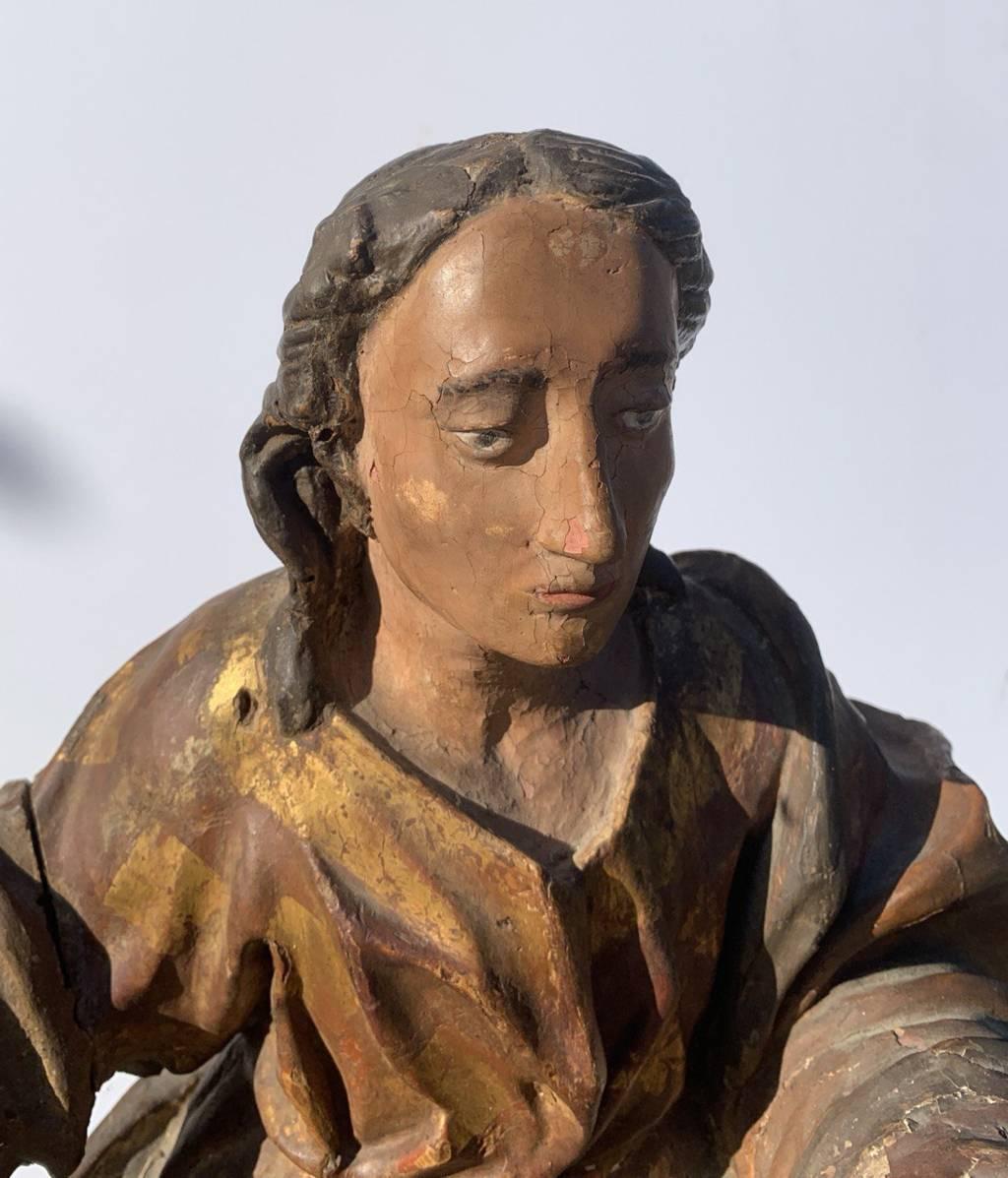 Maestro italiano barocco - Scultura di figura del 17/18° secolo - Santo - Figurative Sculpture Marrone di Unknown