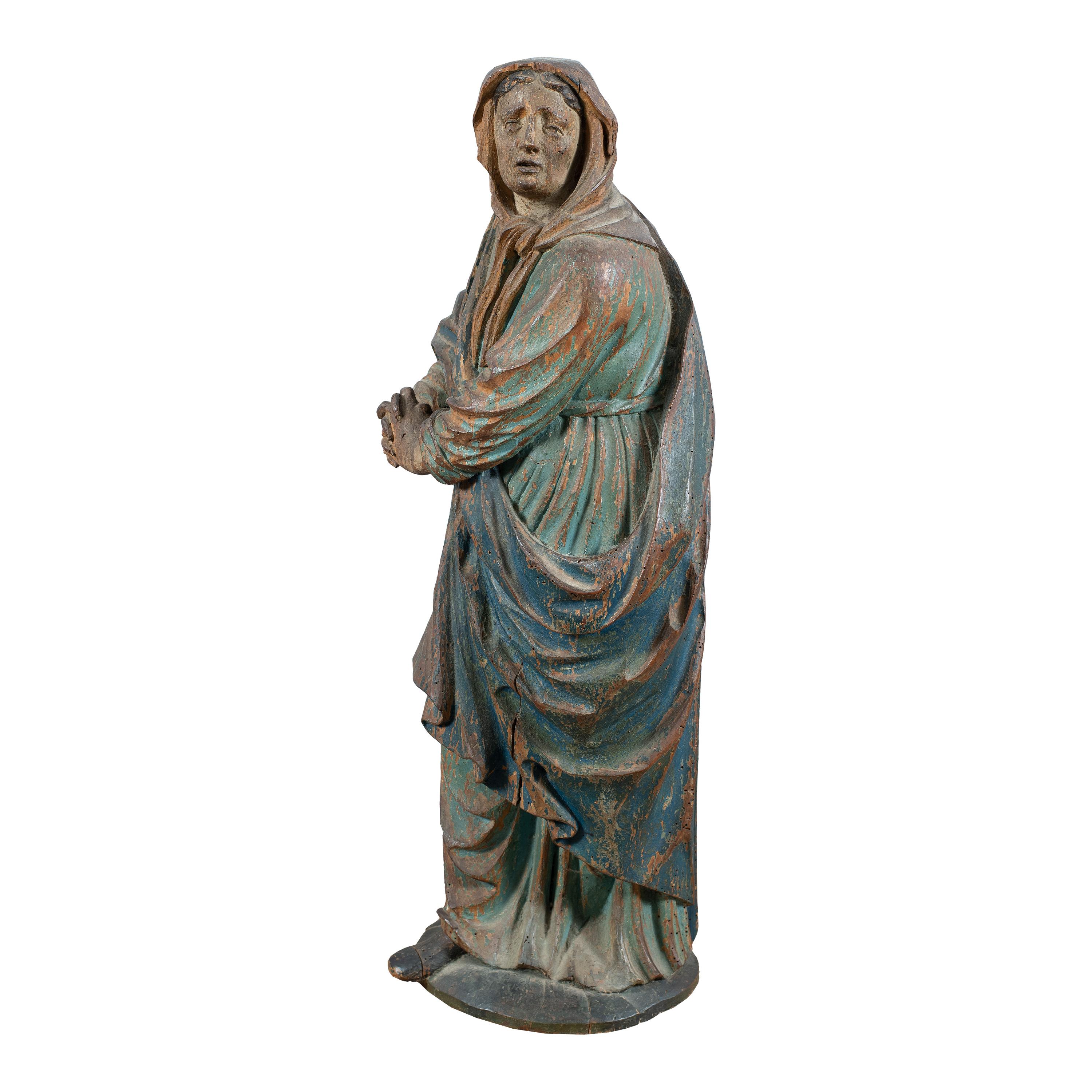 Maestro barroco italiano - Escultura figura del siglo XVII-XVIII - La Virgen - Sculpture de Unknown