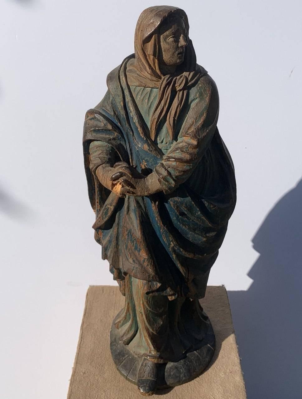 Maestro barroco italiano - Escultura figura del siglo XVII-XVIII - La Virgen en venta 1