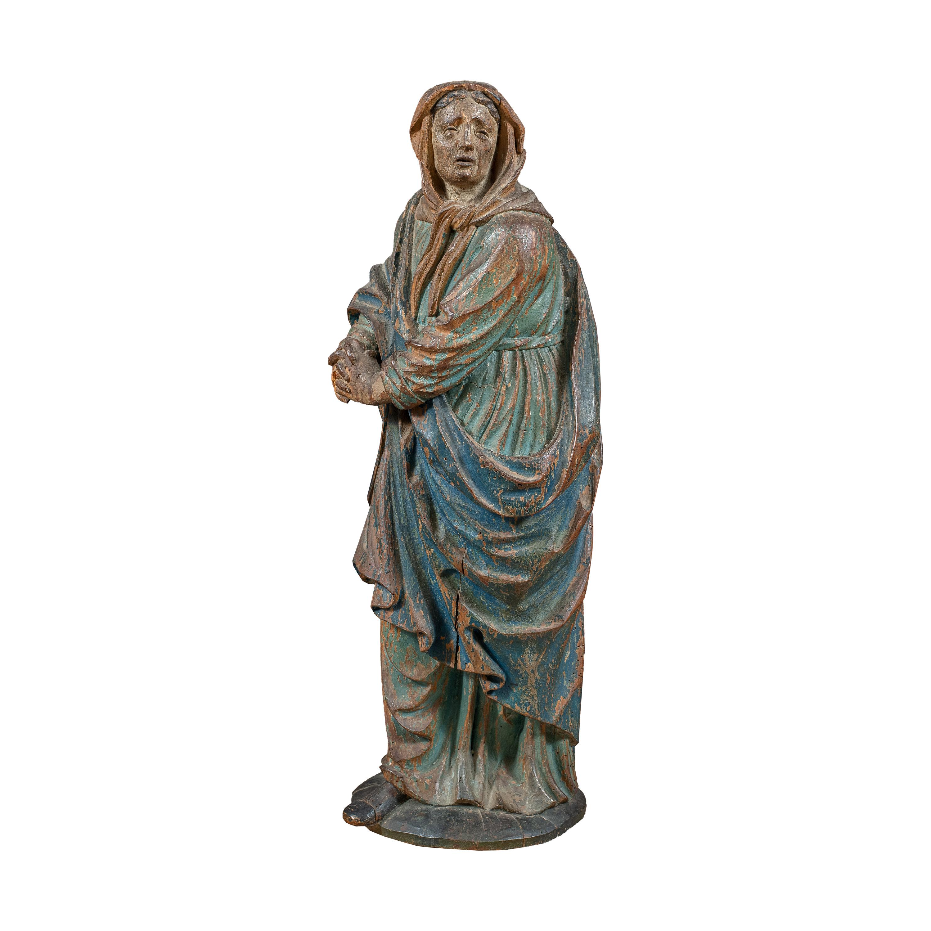 Maestro italiano barocco - Scultura di figura del 17/18° secolo - La Vergine