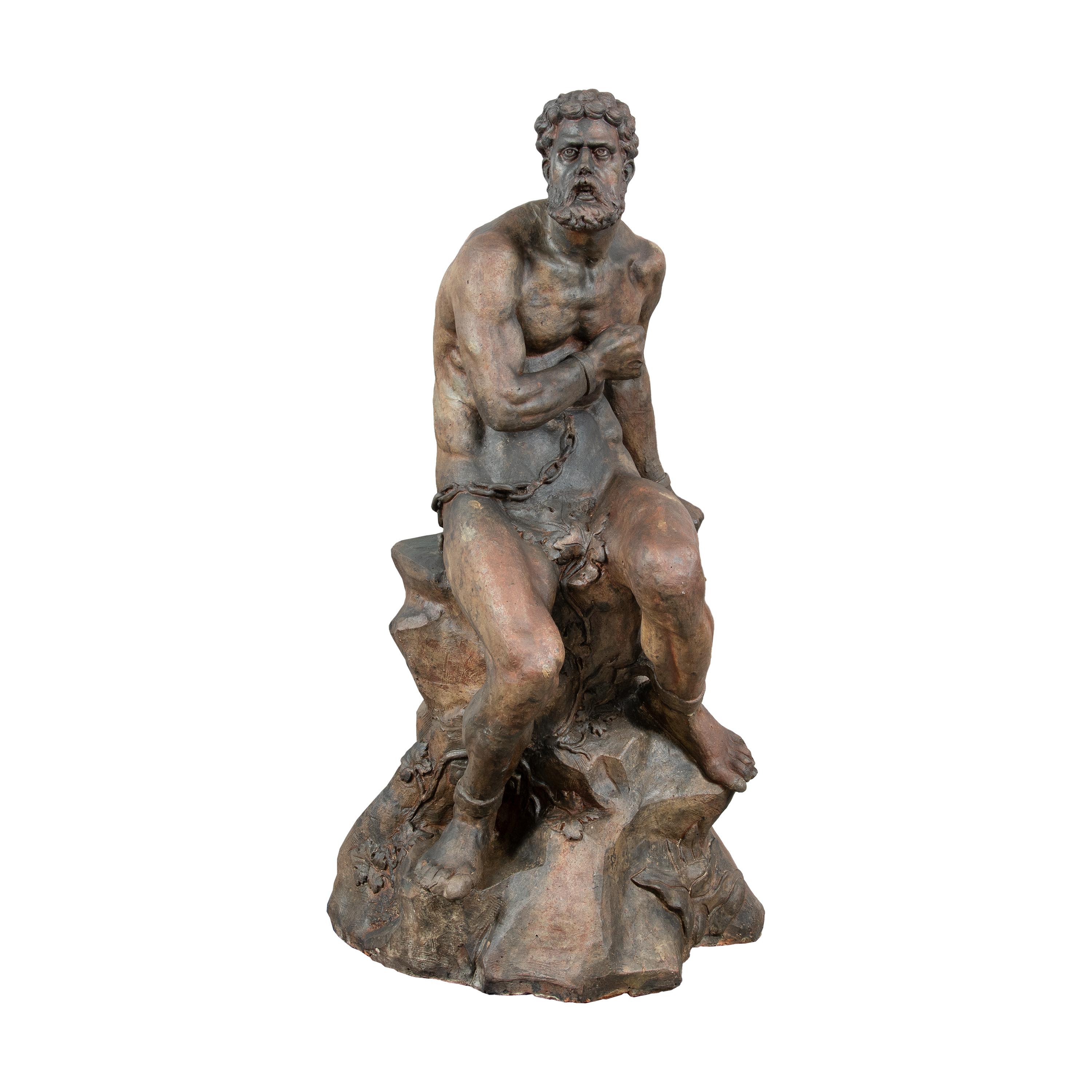 Baroque master sculptor - 18th century terracotta sculpture - Prometheus figure - Sculpture by Unknown