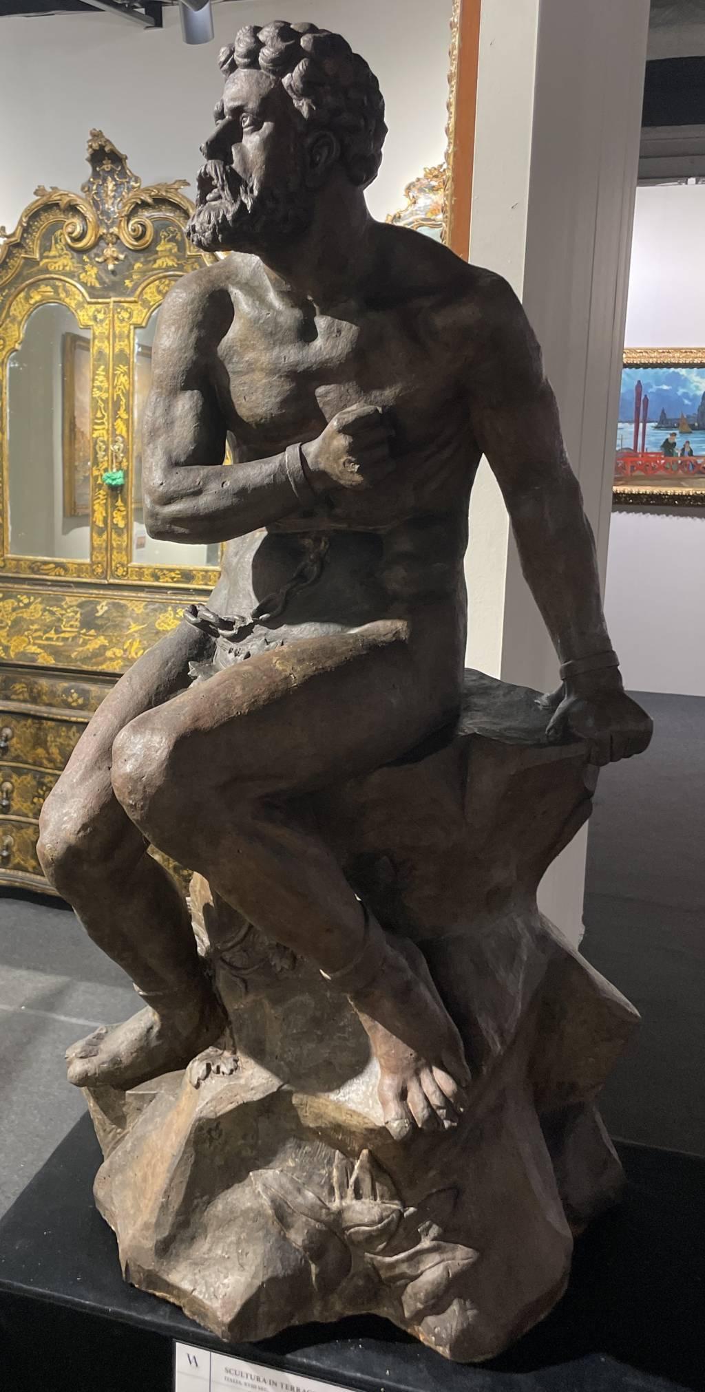 Barocker Bildhauermeister des Barock – Terrakotta-Skulptur des 18. Jahrhunderts – Prometheus-Figur im Angebot 1