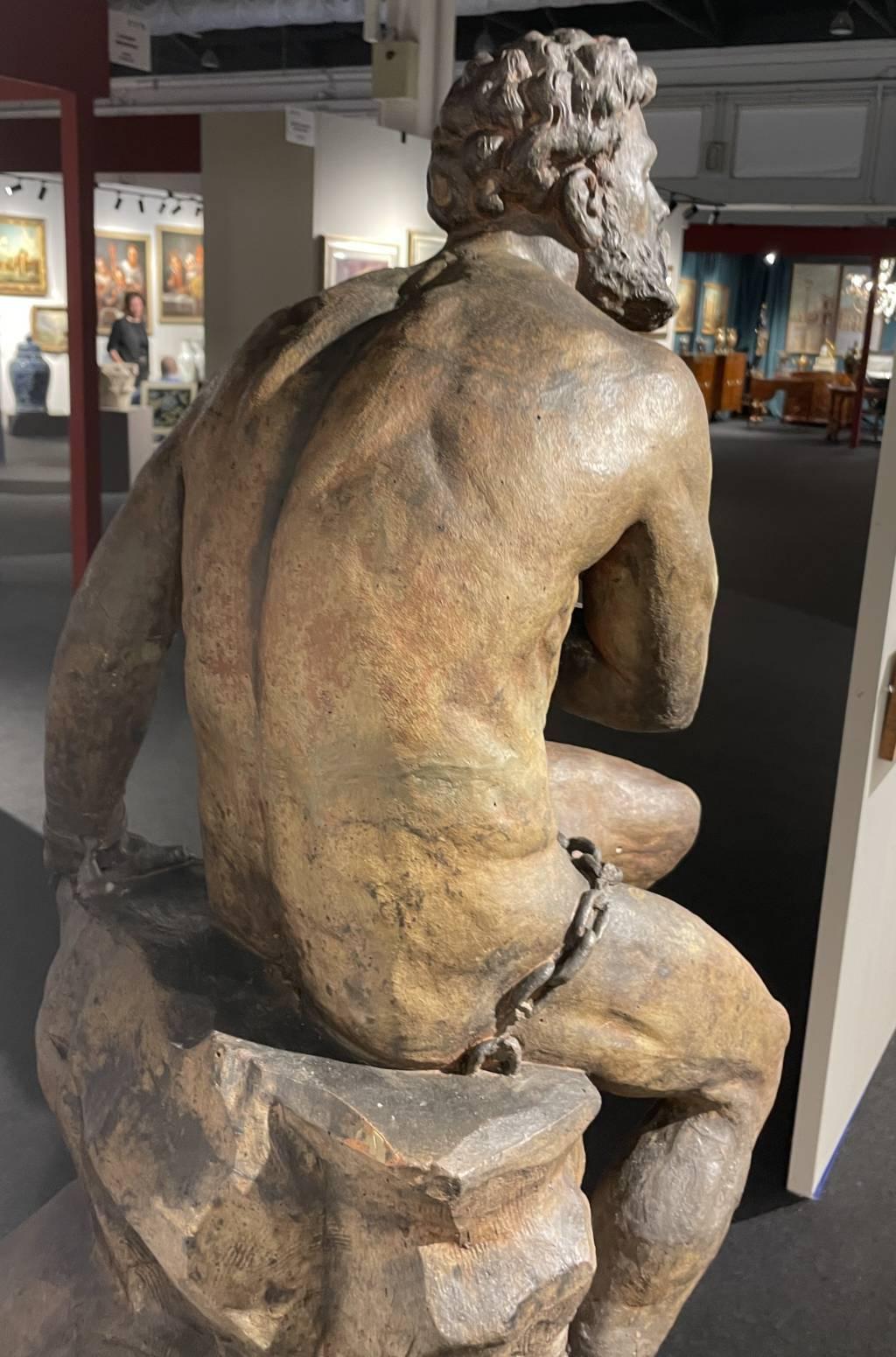 Barocker Bildhauermeister des Barock – Terrakotta-Skulptur des 18. Jahrhunderts – Prometheus-Figur im Angebot 4