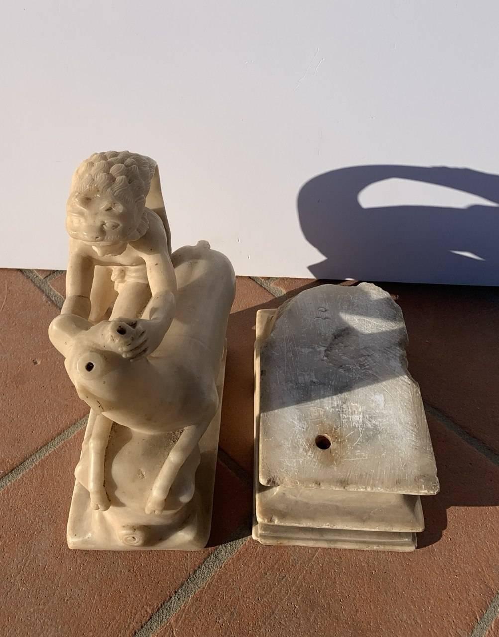 Baroque Roman sculptor - 17th century alabaster sculpture - Hercules and Cretan en venta 8