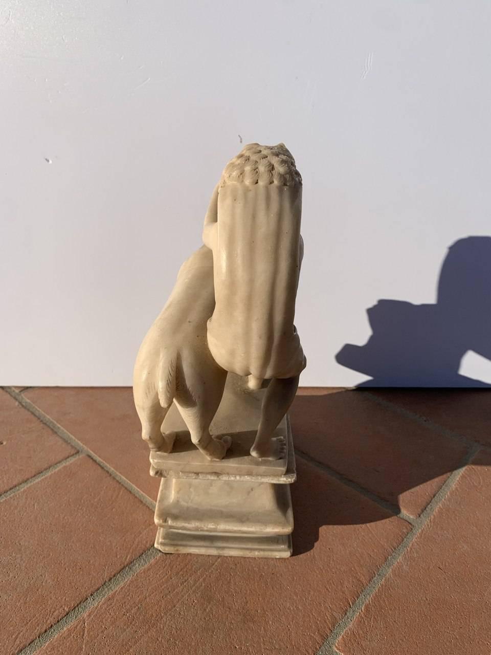 Baroque Roman sculptor - 17th century alabaster sculpture - Hercules and Cretan en venta 10
