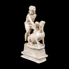 Escultor barroco romano - Escultura de alabastro del siglo XVII - Hércules Cerbero
