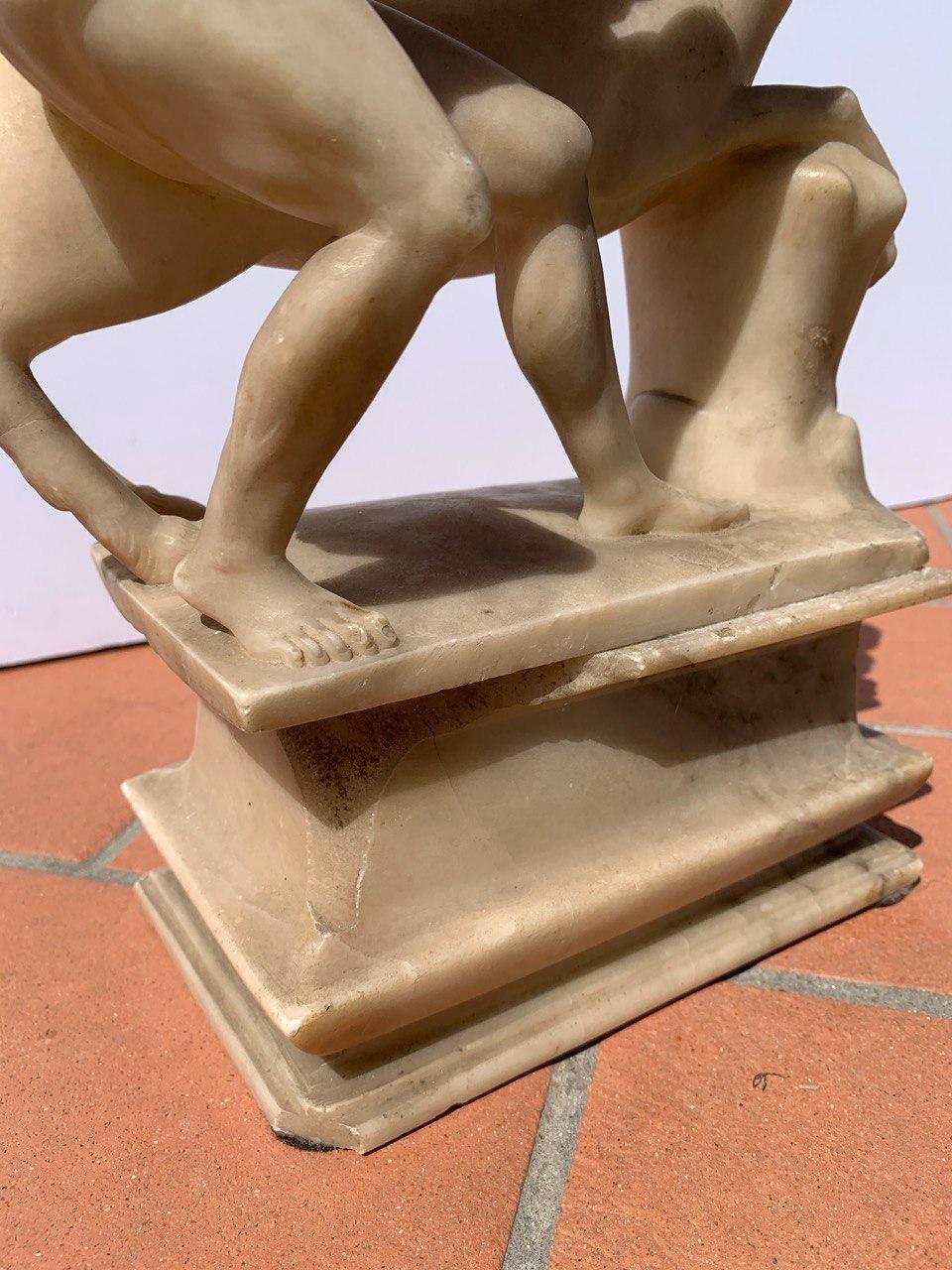 Escultor barroco romano - Escultura de alabastro del siglo XVII - Hércules Toro cretense en venta 10