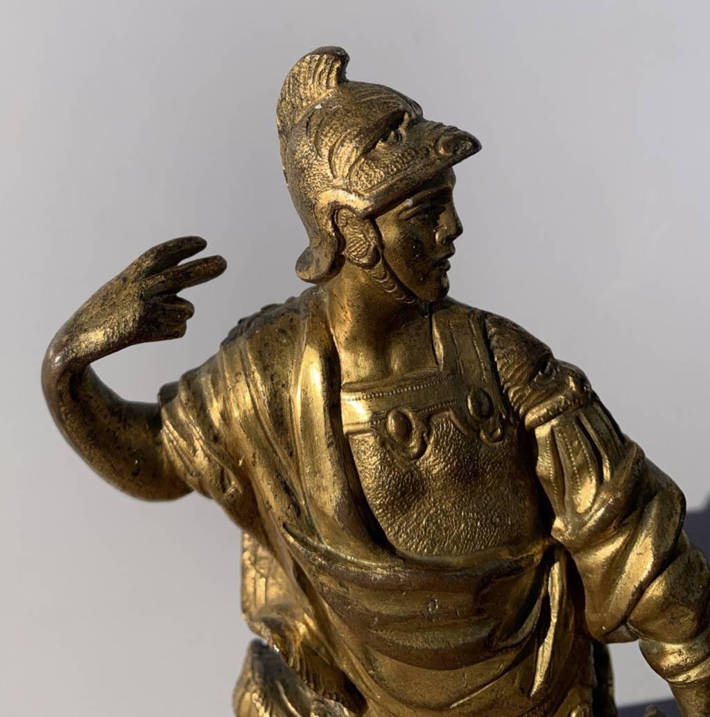 Escultor barroco romano - Bronce del siglo XVII  escultura - Guerrero de Marte en venta 5