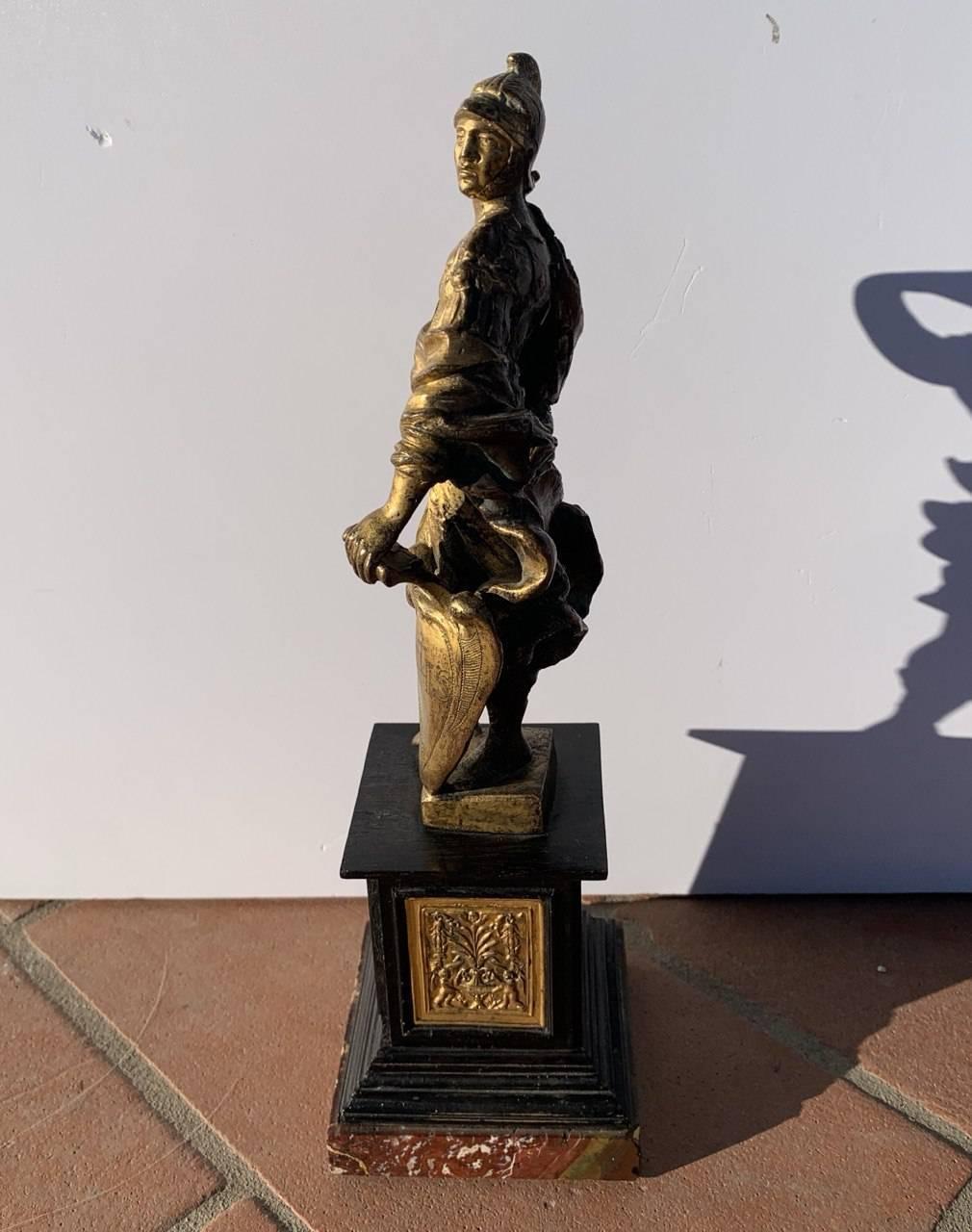 Escultor barroco romano - Bronce del siglo XVII  escultura - Guerrero de Marte en venta 7