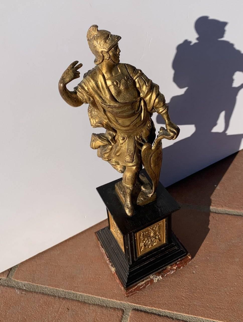 Escultor barroco romano - Bronce del siglo XVII  escultura - Guerrero de Marte en venta 4